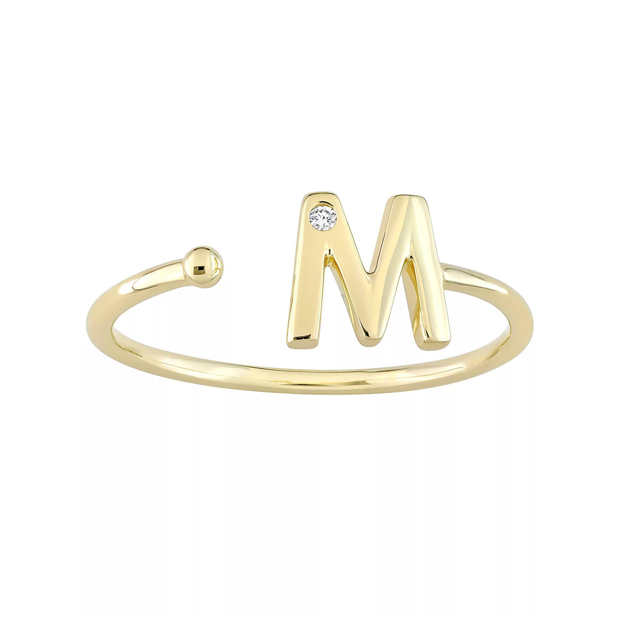 Stella Grace 10k Gold Diamond Accent Initial Open Ring, Womens Product Image
