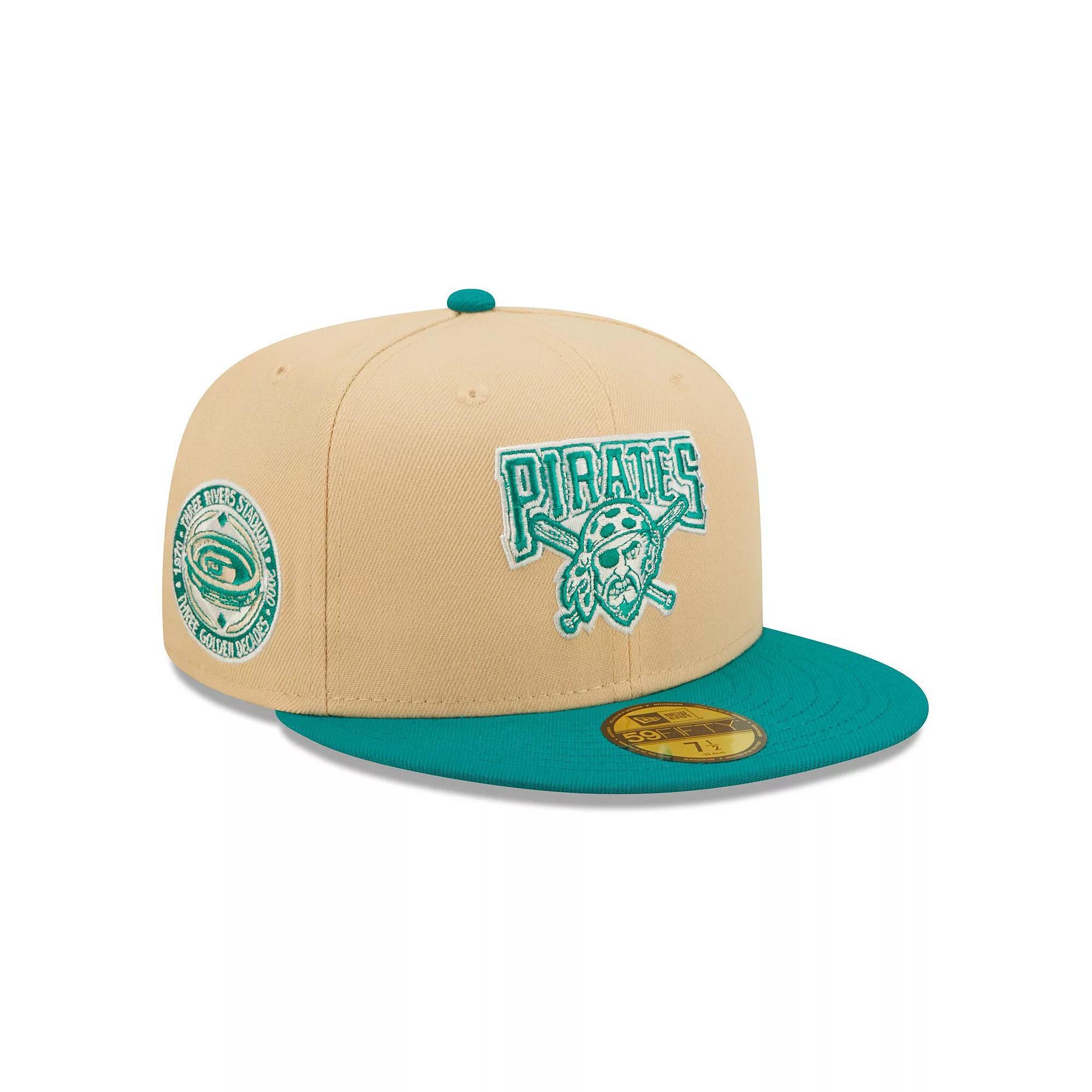 Men's New Era Natural/Teal Los Angeles Dodgers Mango Forest 59FIFTY fitted hat, Size: 7 7/8, Beige Product Image