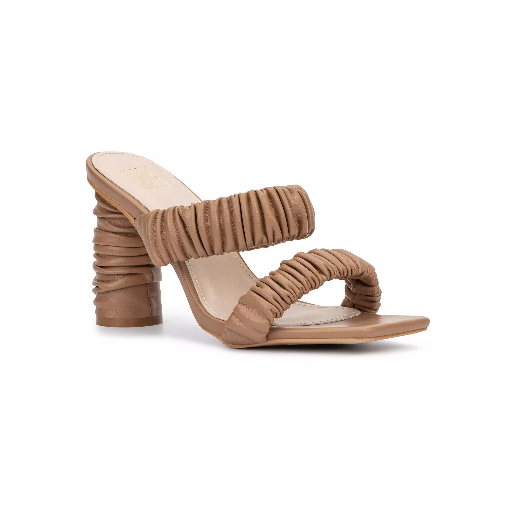 New York & Company Faina Womens Ruched Heel Dress Sandals Product Image
