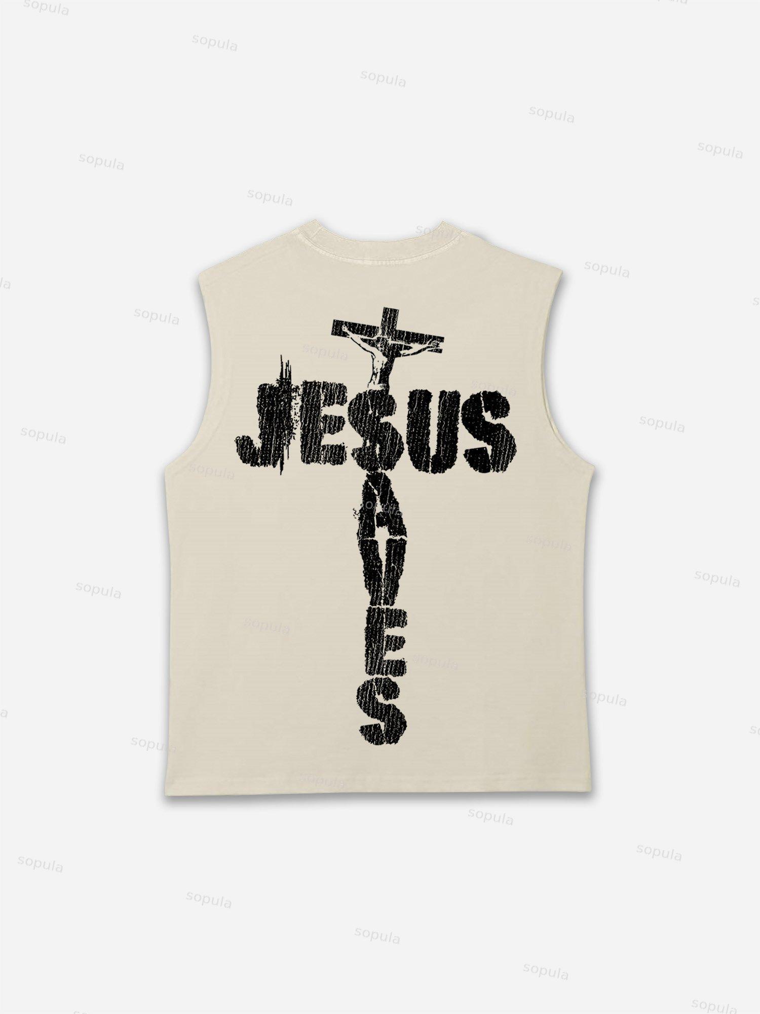 Jesus Saves Print Tank Top Product Image
