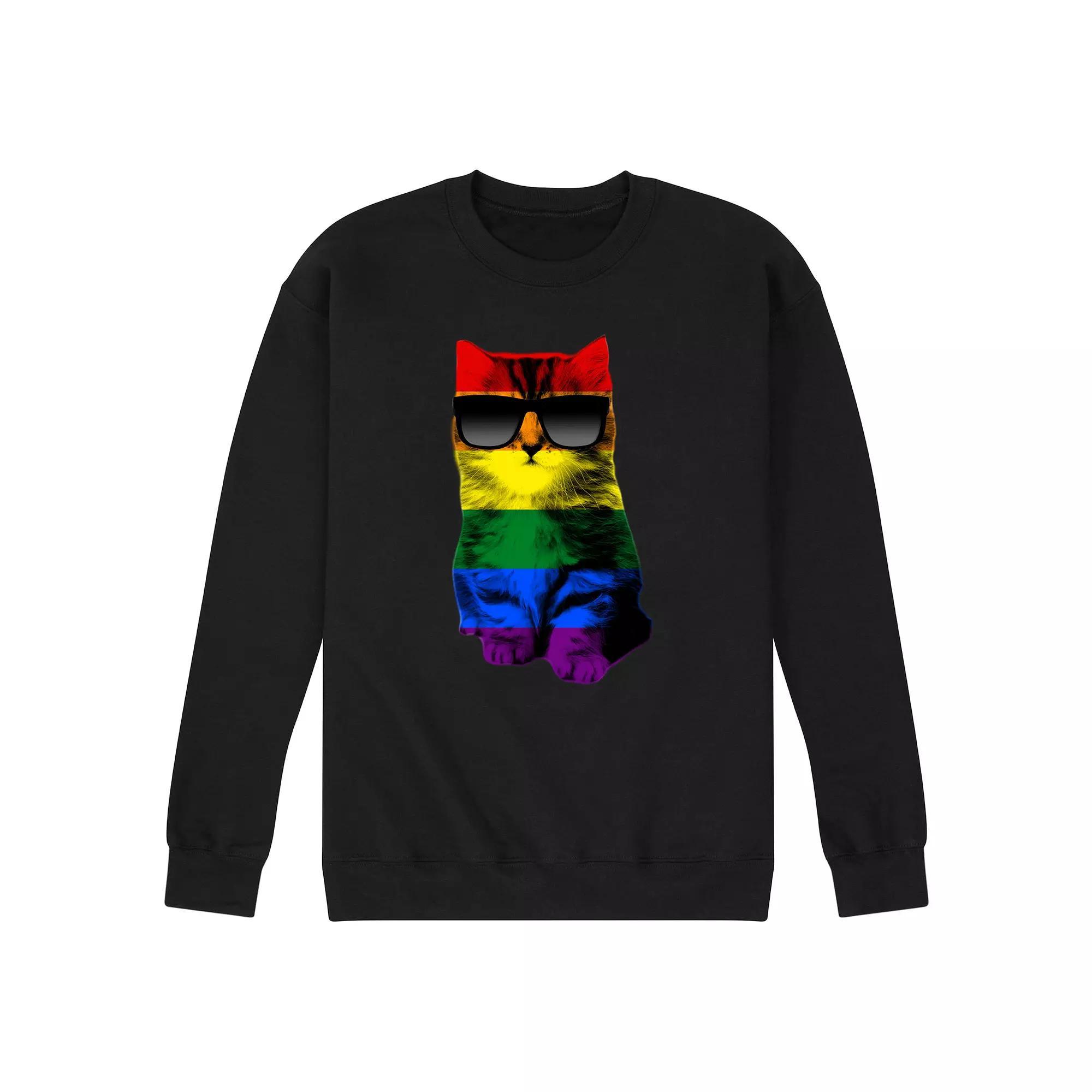Mens Cat Pride Fleece Sweatshirt Product Image