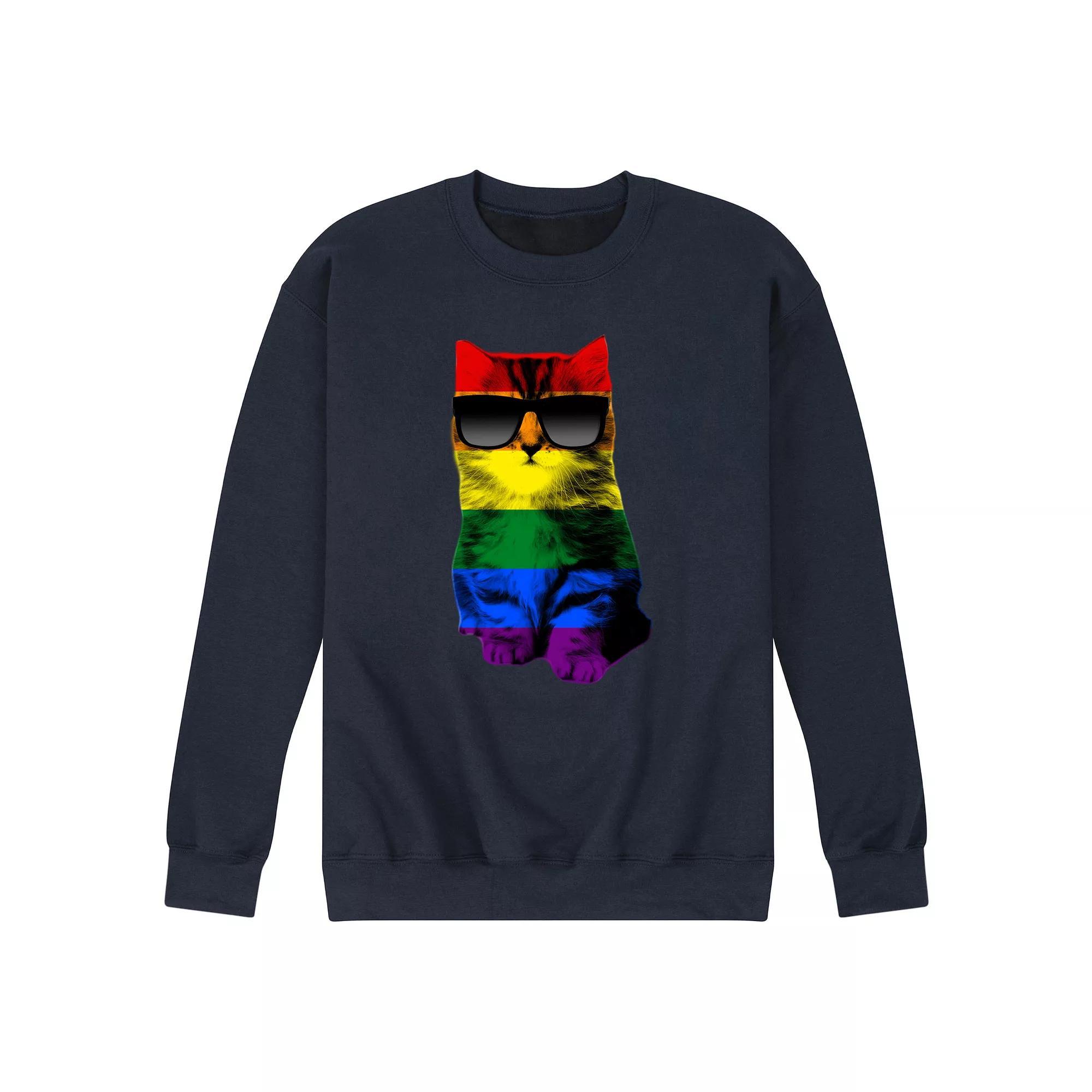 Mens Cat Pride Fleece Sweatshirt Product Image