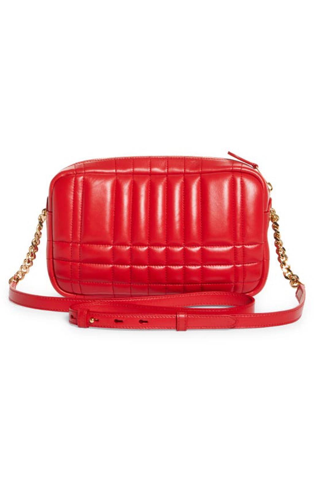 BURBERRY Lola Small Leather Camera Bag In Bright Red Product Image