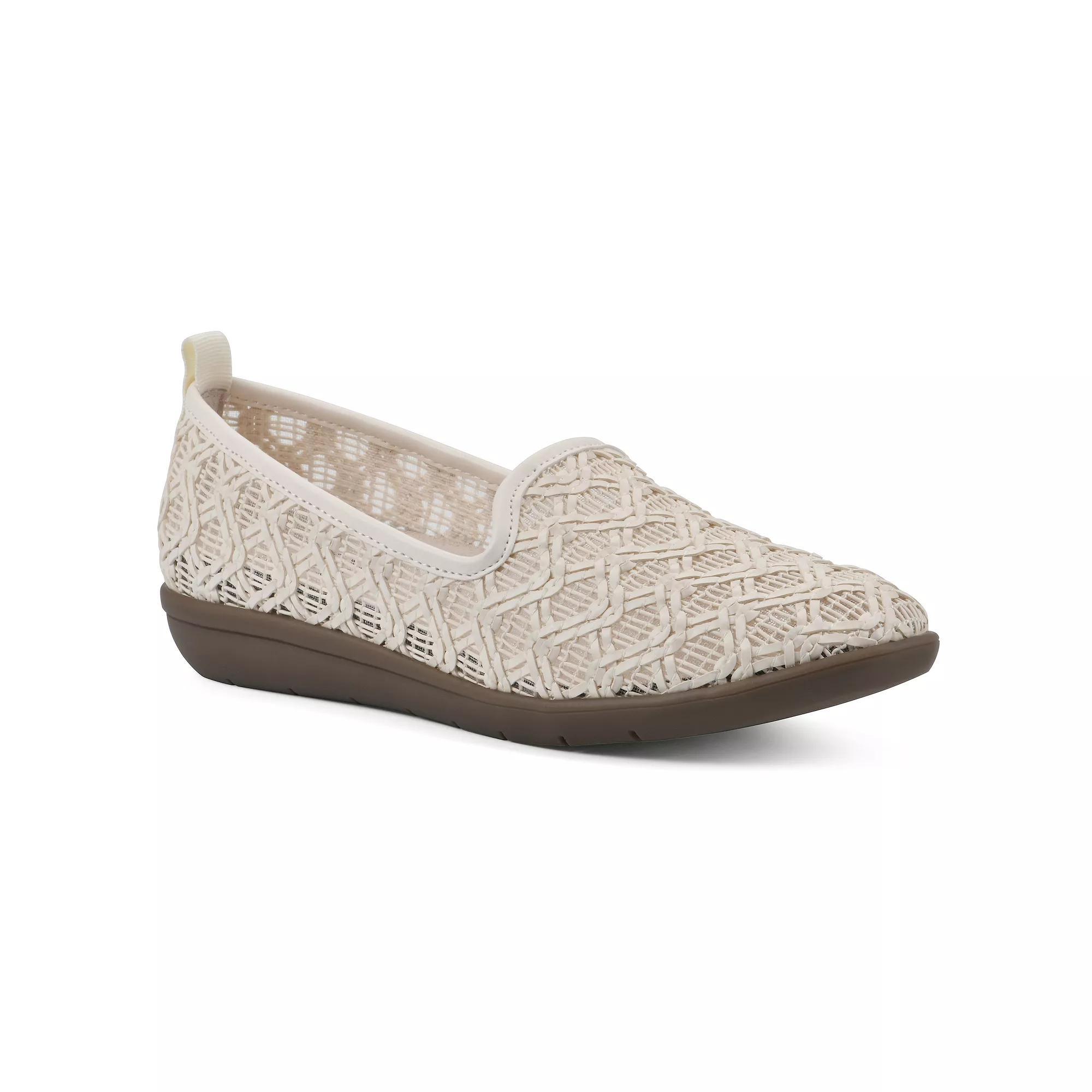 Cliffs by White Mountain Twisty Women's Flats, Size: 7.5, Ivory Fabric Product Image