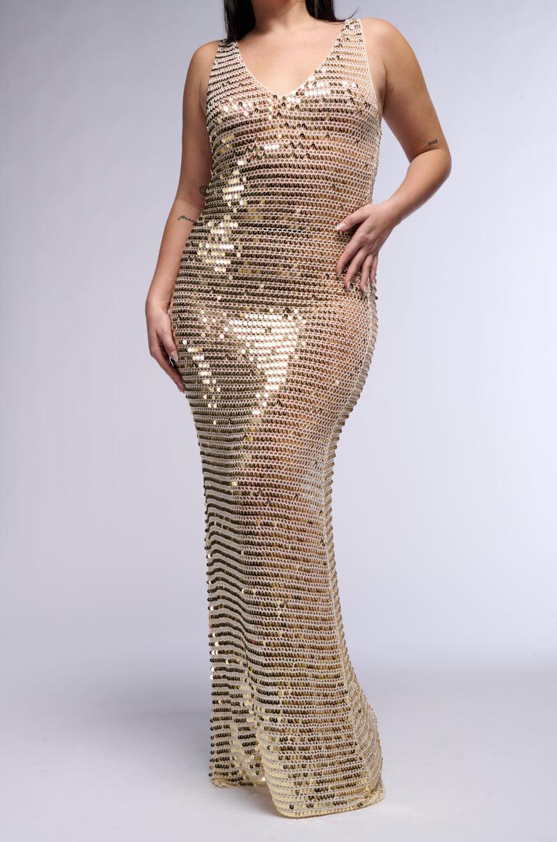 TAKE ME TO IBIZA SEQUIN MAXI DRESS Product Image