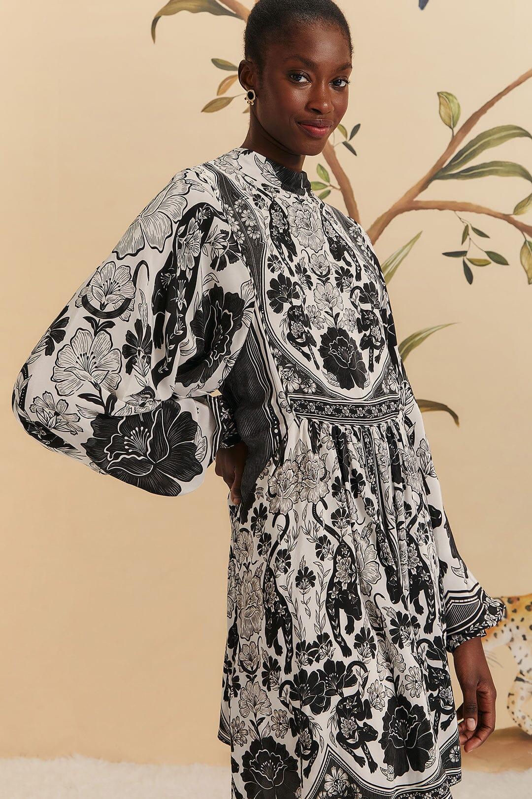 Off-White Flower Leopards Mini Dress, FLOWER LEOPARDS OFF-WHITE / XL Product Image