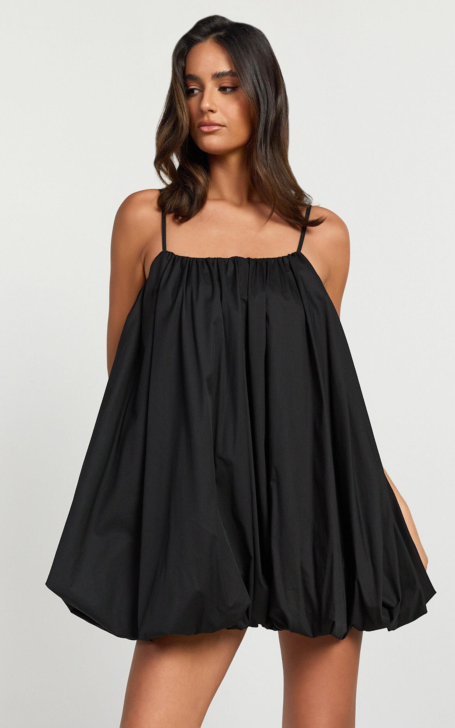 Marites Mini Dress - Bubble Mini Dress in Black Product Image