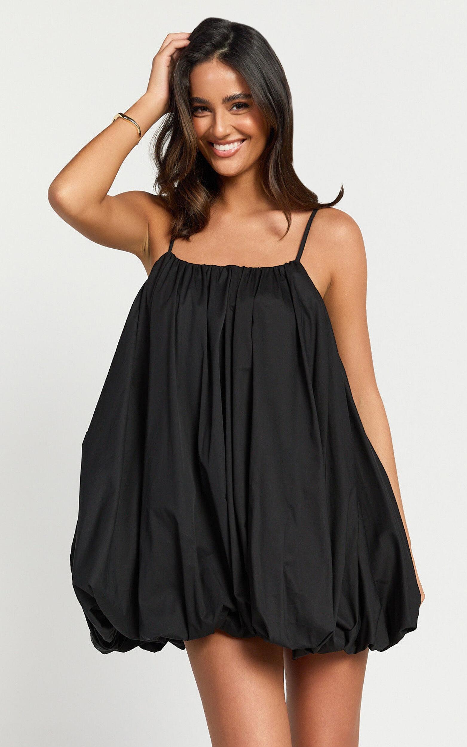 Marites Mini Dress - Bubble Mini Dress in Black Product Image