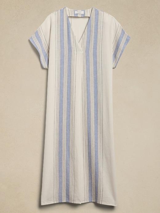 Linen-Blend Kaftan Midi Dress Product Image