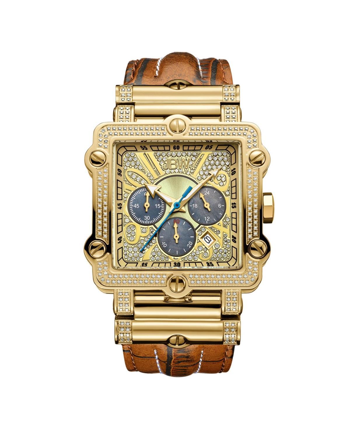 Men's JBW Phantom Chronograph 2-3/8 CT. T.w. Diamond and Crystal 18K Gold Plate Strap Watch (Model: Jb-6215-238-A) Product Image