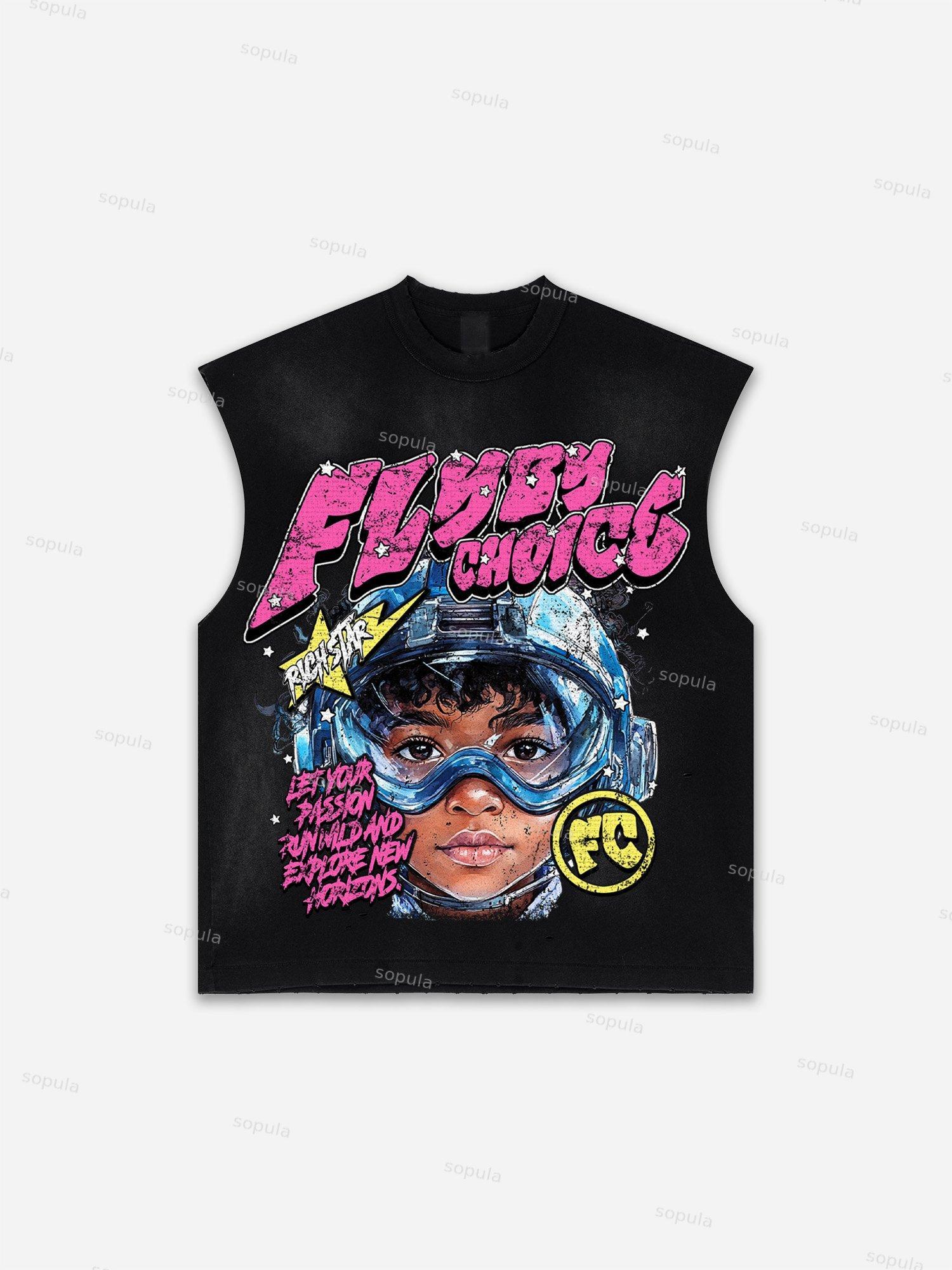 Men's Washed Streets Don't Lie Retro Big Head Graphic Tank Top Product Image