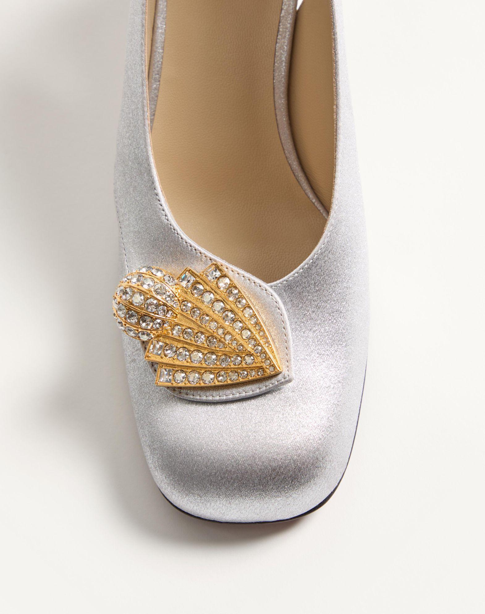 Adamantine Slingback Pumps In Glitter Fabric 60Mm Product Image