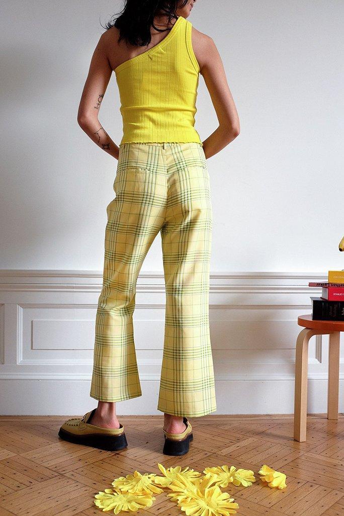 Travis Pant - Avocado Plaid Product Image