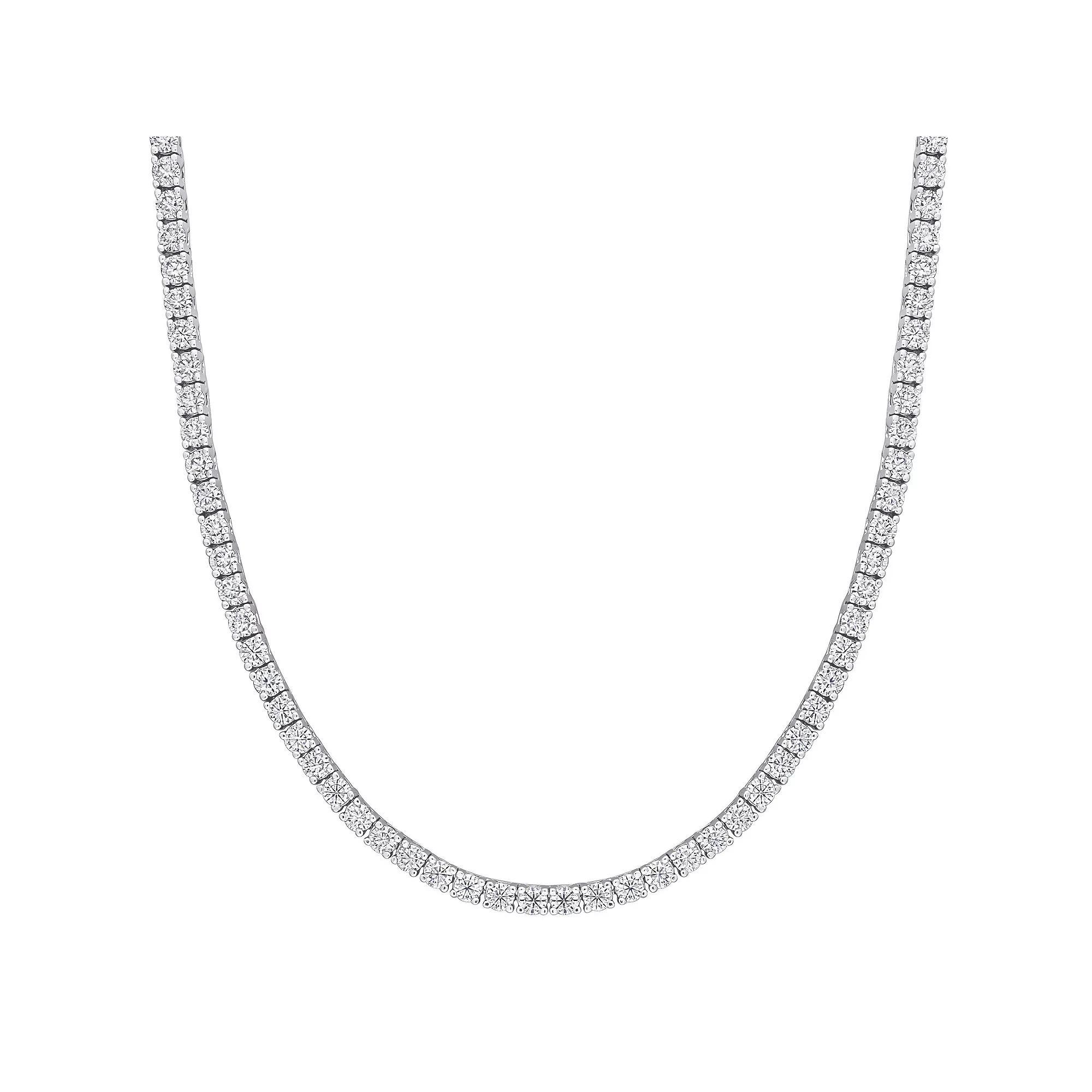 Stella Grace Sterling Silver 12 1/2 Carat T.W. Lab-Created Moissanite Tennis Necklace, Women's, Size: 17" Product Image