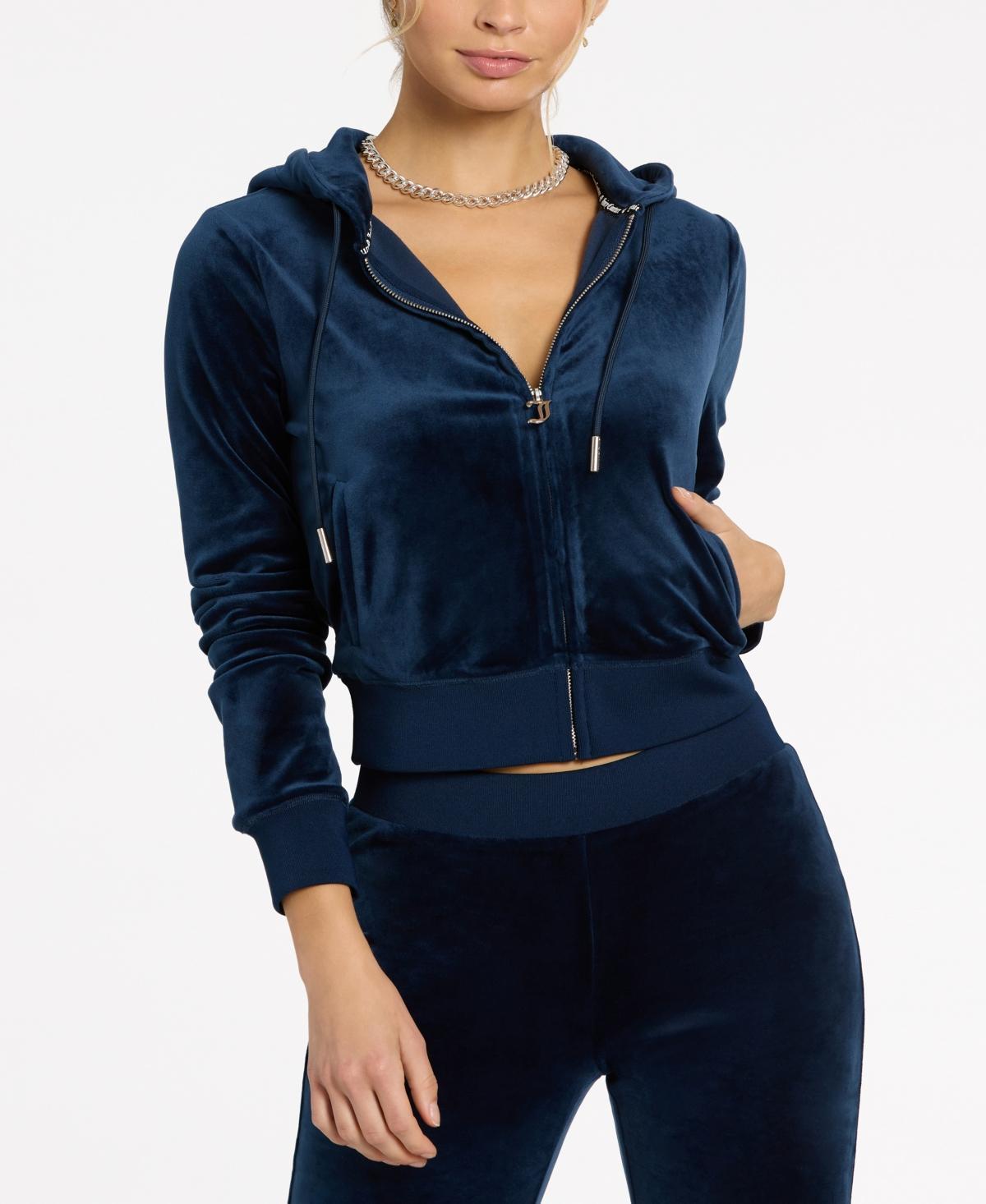 Juicy Couture Classic Juicy Hoodie With Back Bling (Dark Crimson) Women's Clothing Product Image