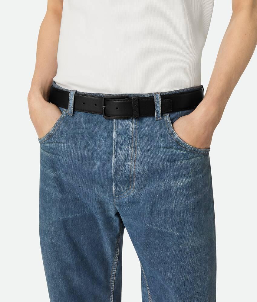 Men's Intreccio Loop Belt in Black Product Image