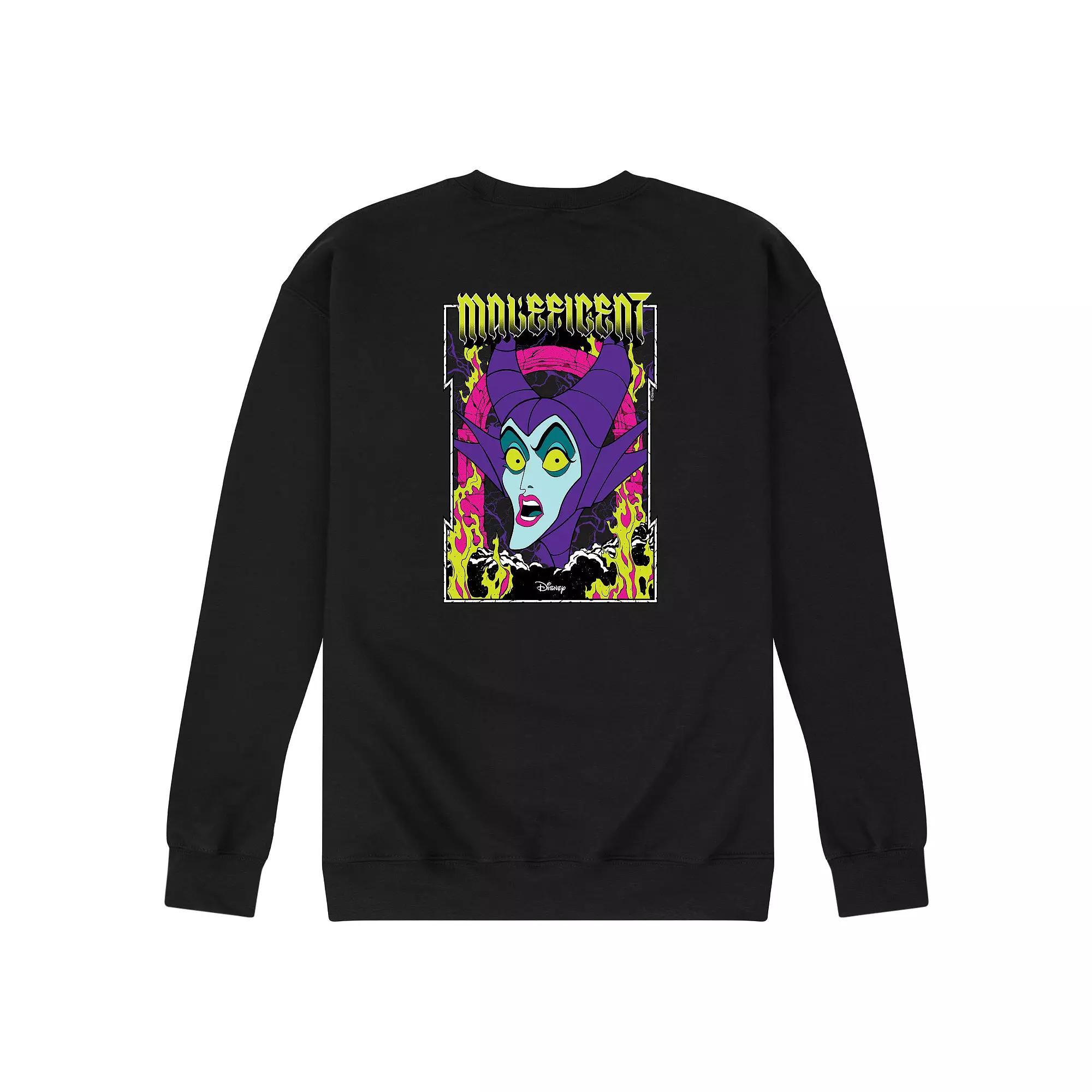 Disney Villains Sleeping Beauty Maleficent Mens Neon Poster Fleece Sweatshirt Pink Product Image