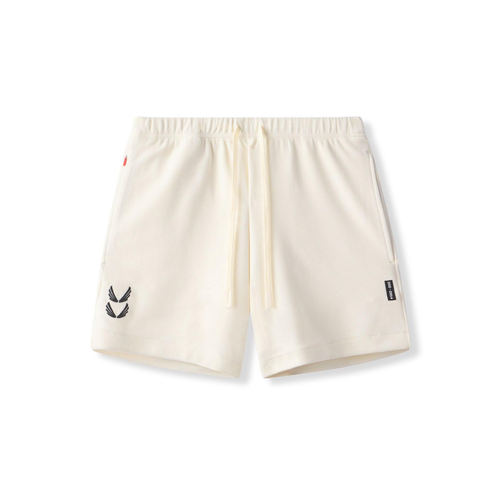 0954. Waffle Knit Sweat Short - Cream Male Product Image