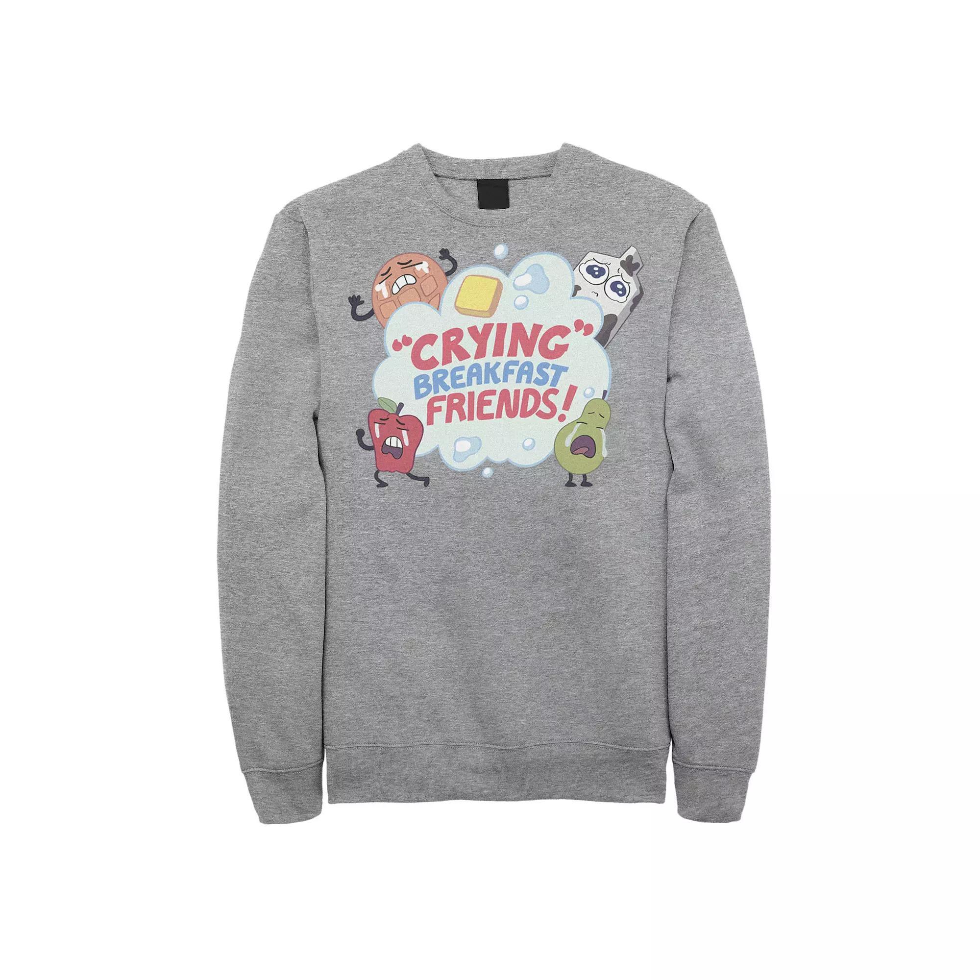 Men's Cartoon Network Steven Universe "Crying Breakfast Friends" Sweatshirt, Size: Medium, Athletic Grey Product Image