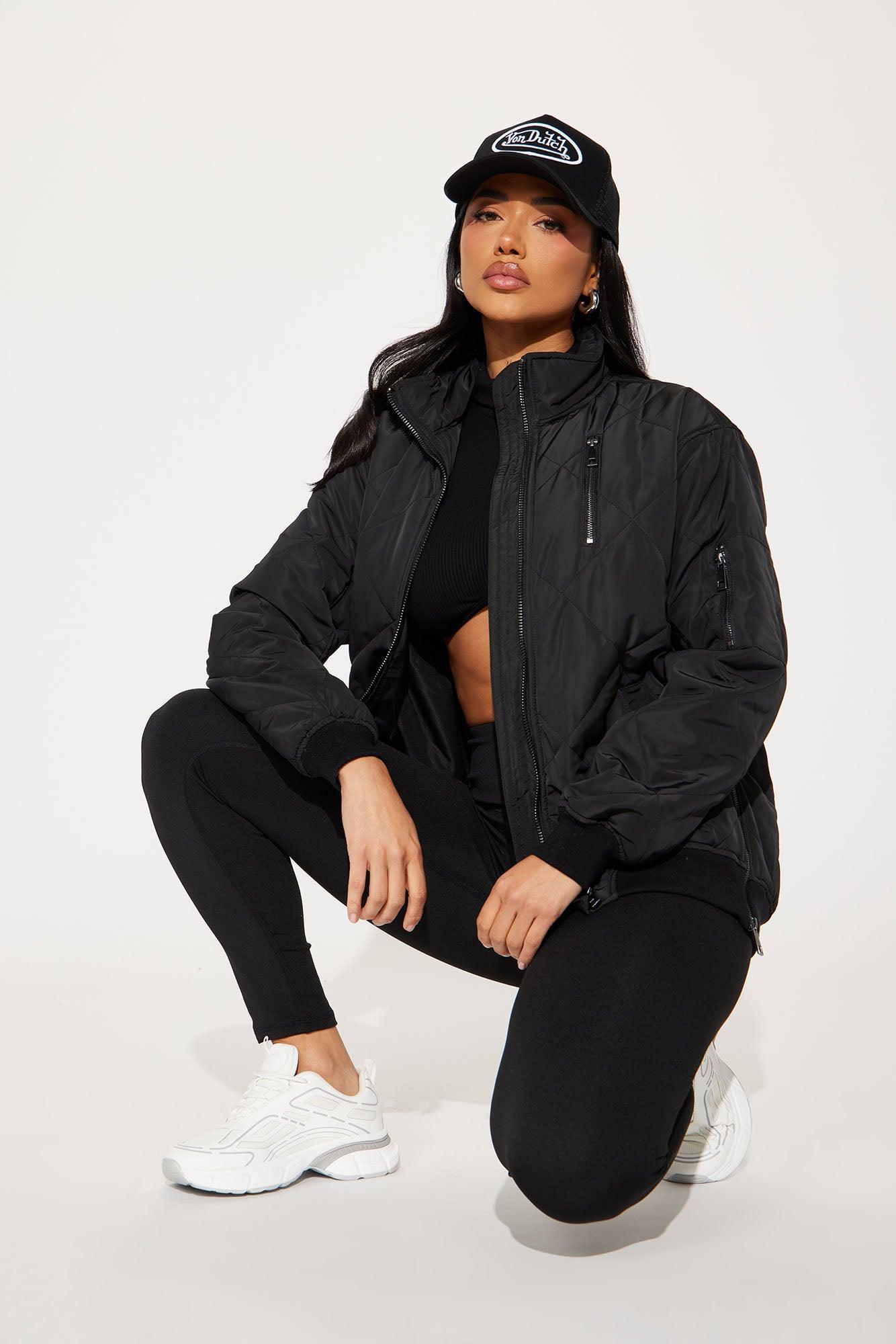 Jana Quilted Oversized Puffer Jacket - Black Product Image