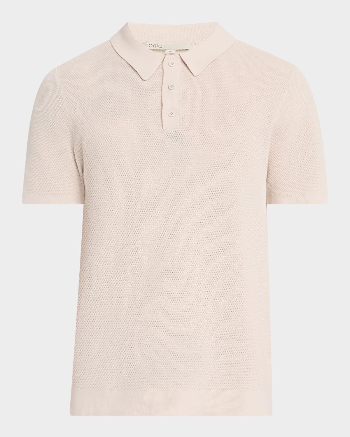 Mens Textured Knit Polo Shirt Product Image