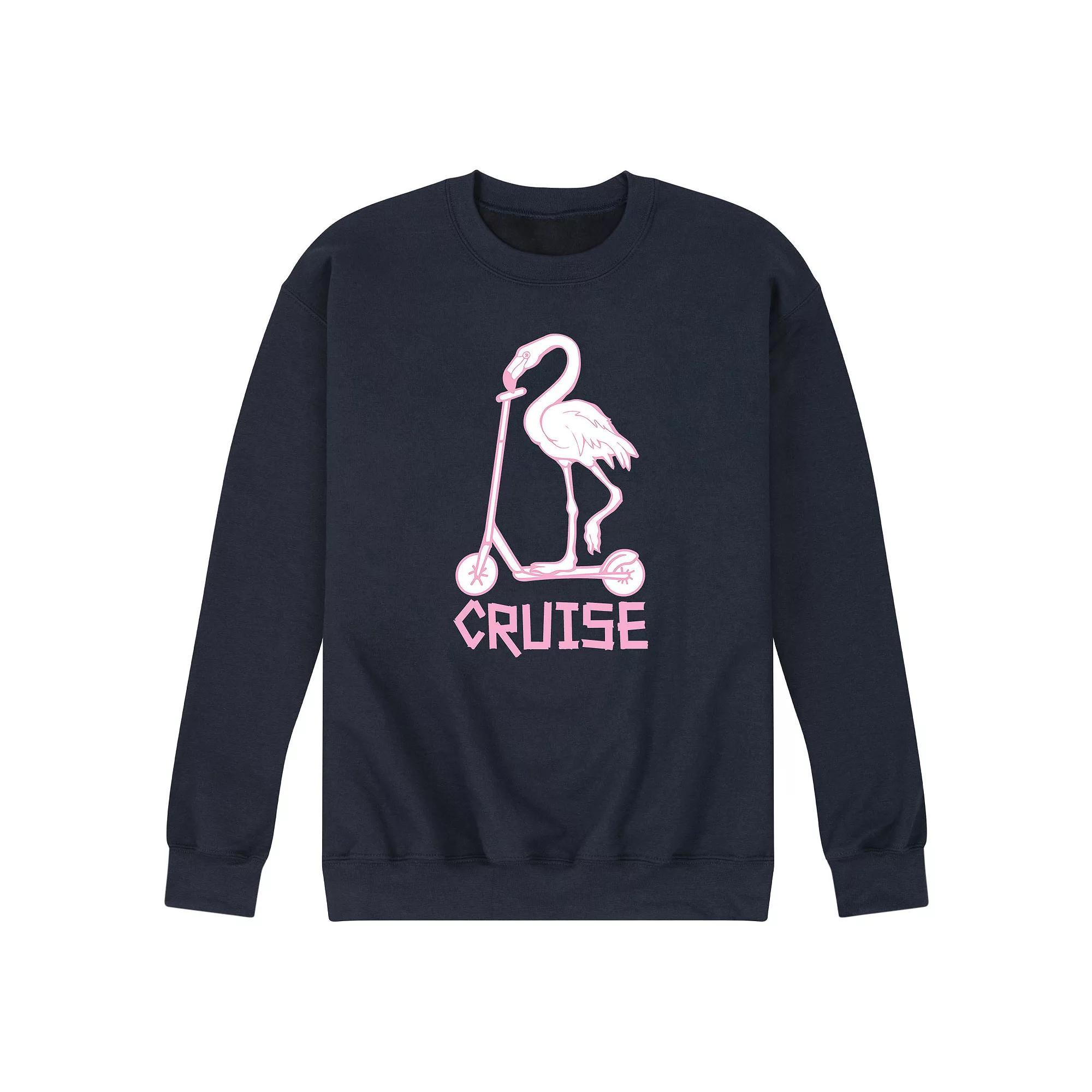 Mens Flamingo Cruise Graphic Fleece Sweatshirt Blue Product Image