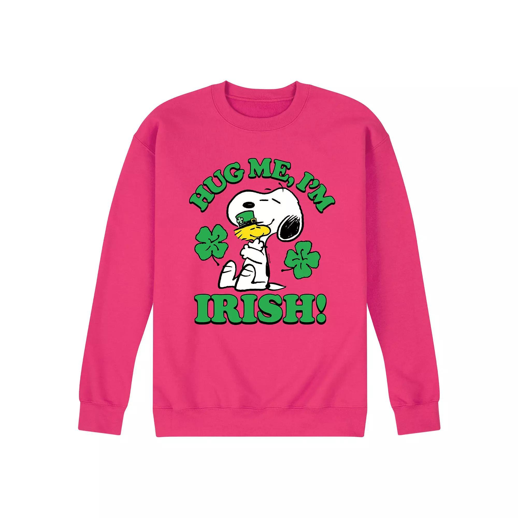 Mens Peanuts Hug Me Im Irish Long Sleeve Grey Gray Product Image