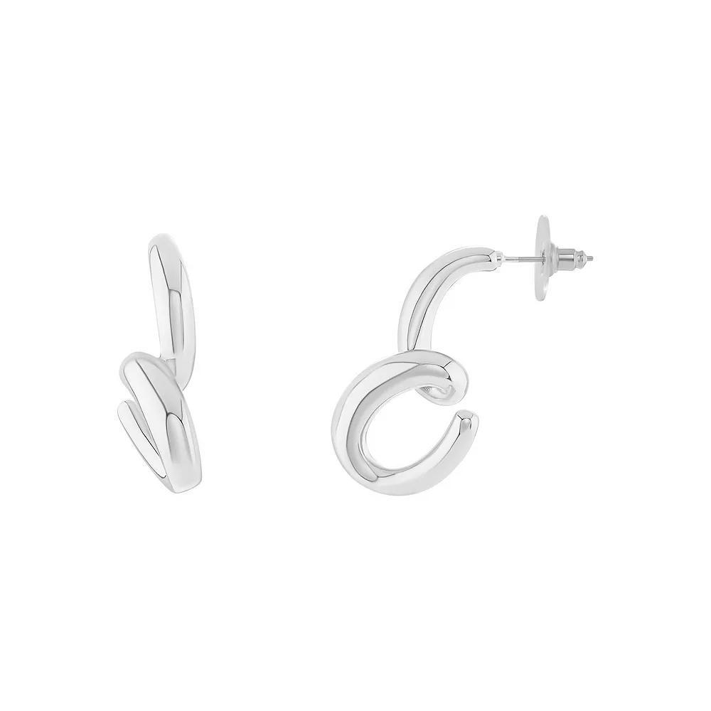 Emberly Polished Twist Stud Earrings, Women's, Gray Product Image
