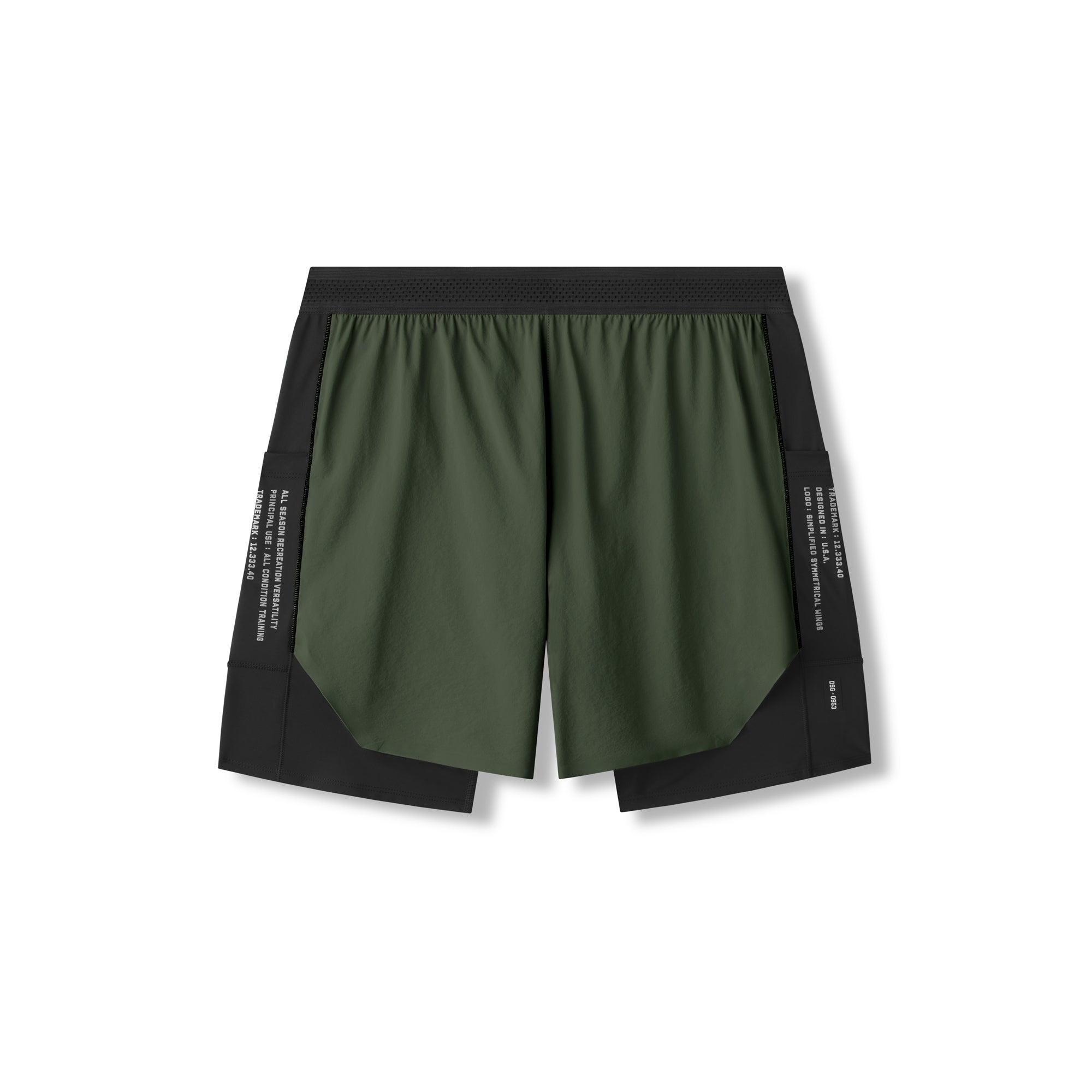 0953. Aerotex™ Hybrid Liner Short - Olive/Black Male Product Image