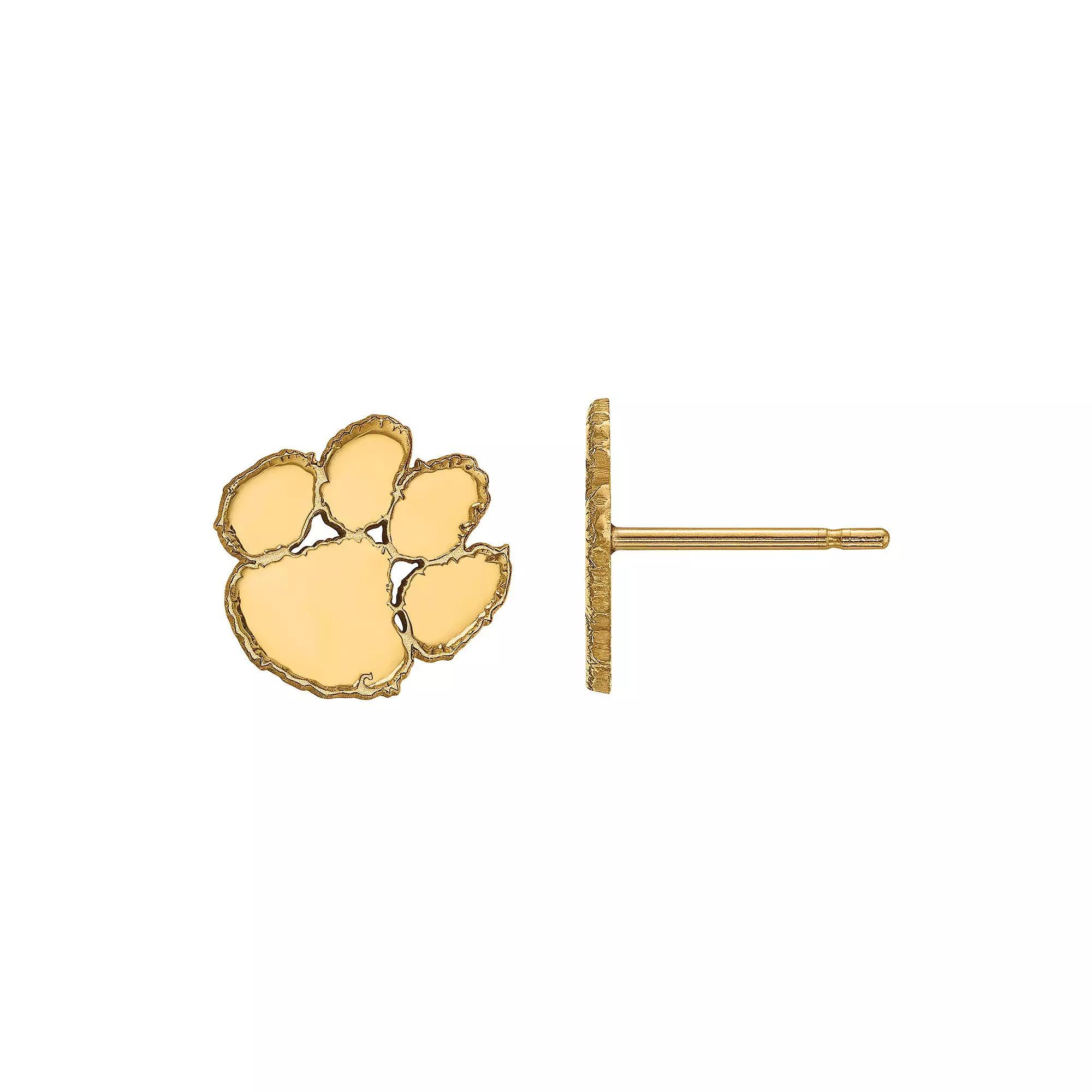 LogoArt Sterling Silver Clemson Tigers Extra Small Post Earrings, Women's Product Image