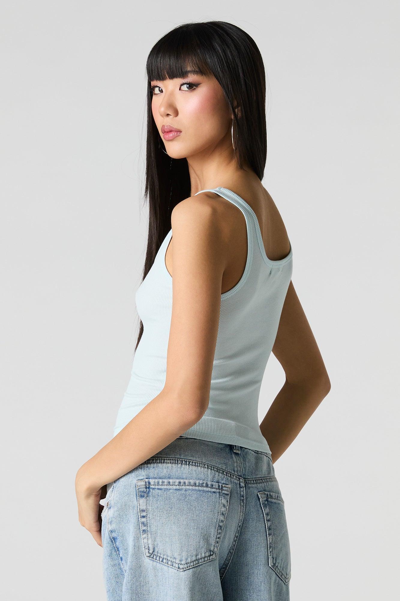 Ribbed Square Neck Tank Female Product Image