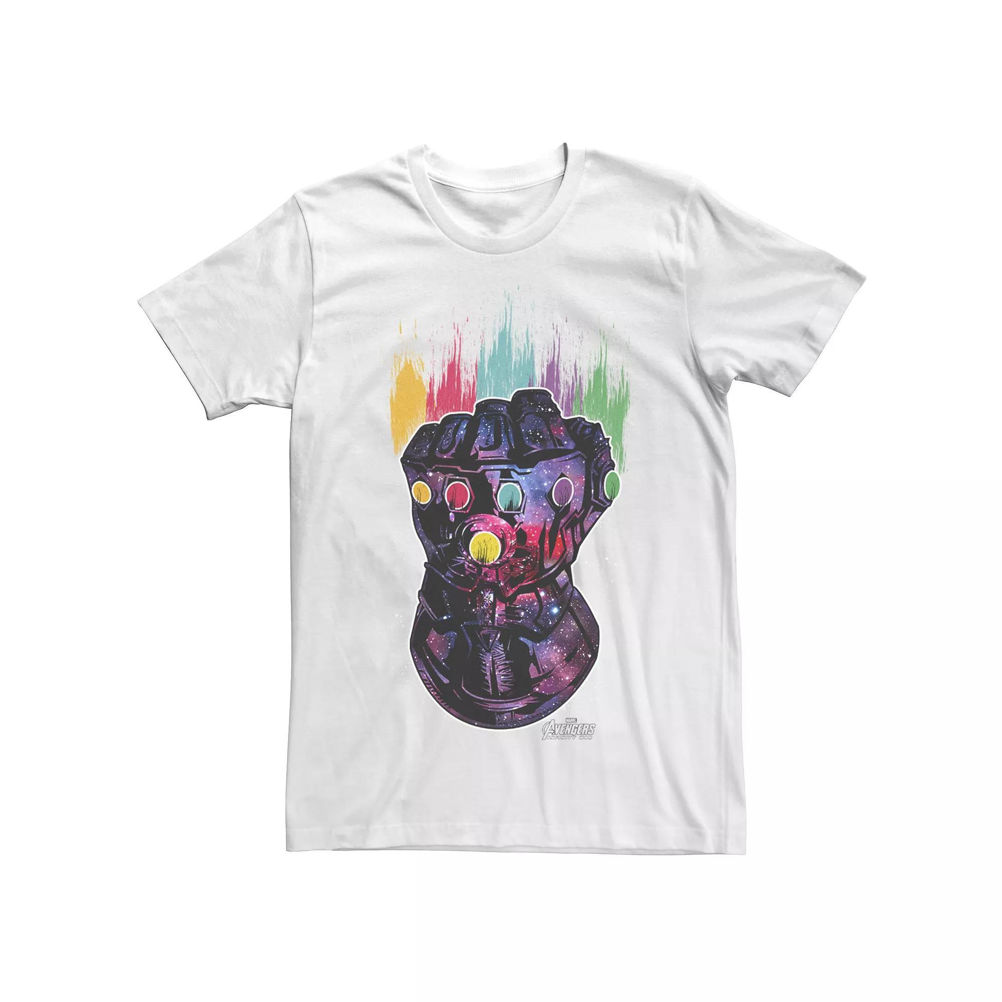 Men's Marvel Infinity War Galaxy Paint Gauntlet Graphic Tee, Size: Small, Athletic Grey Product Image