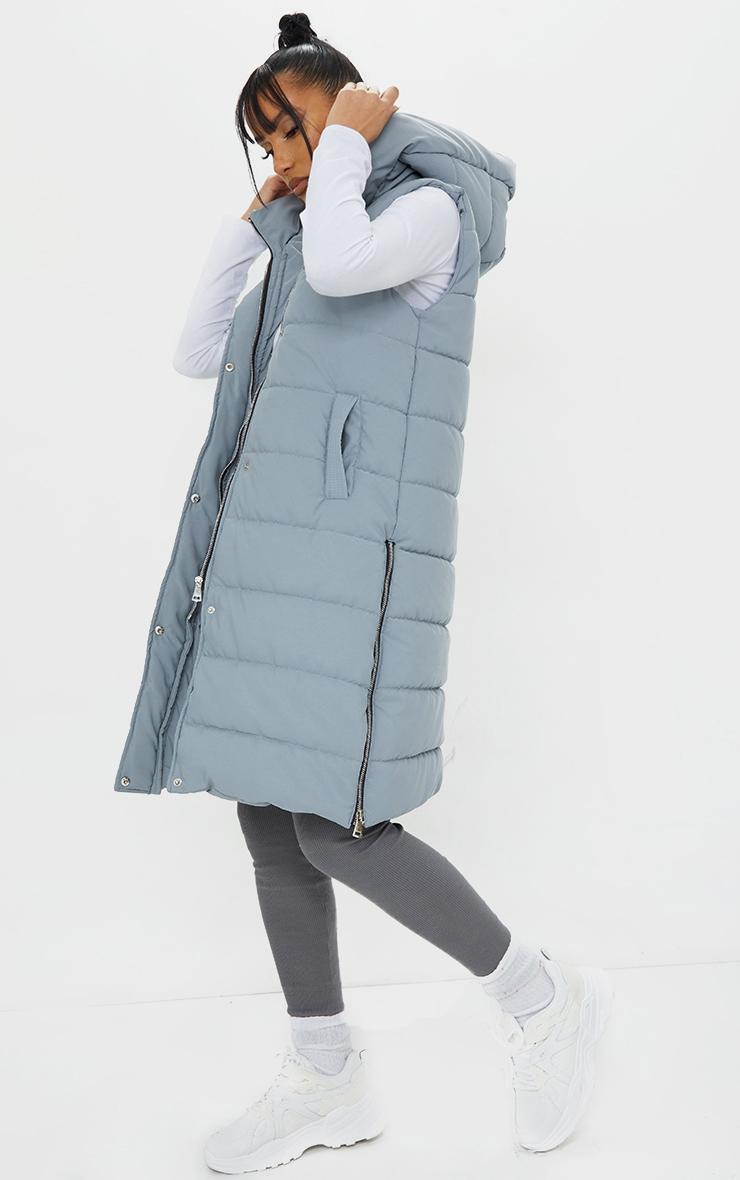 Grey Panel Padded Longline Vest Product Image
