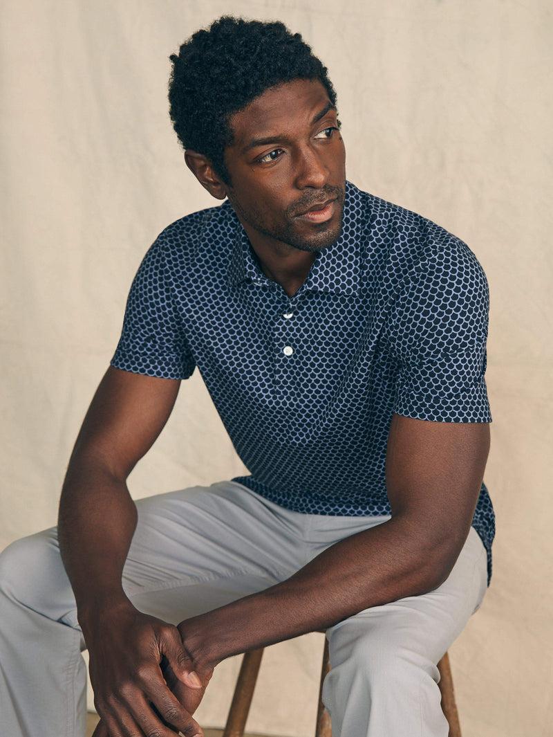Movement™ Short-Sleeve Pique Polo Shirt - Midnight Fishscale Male Product Image