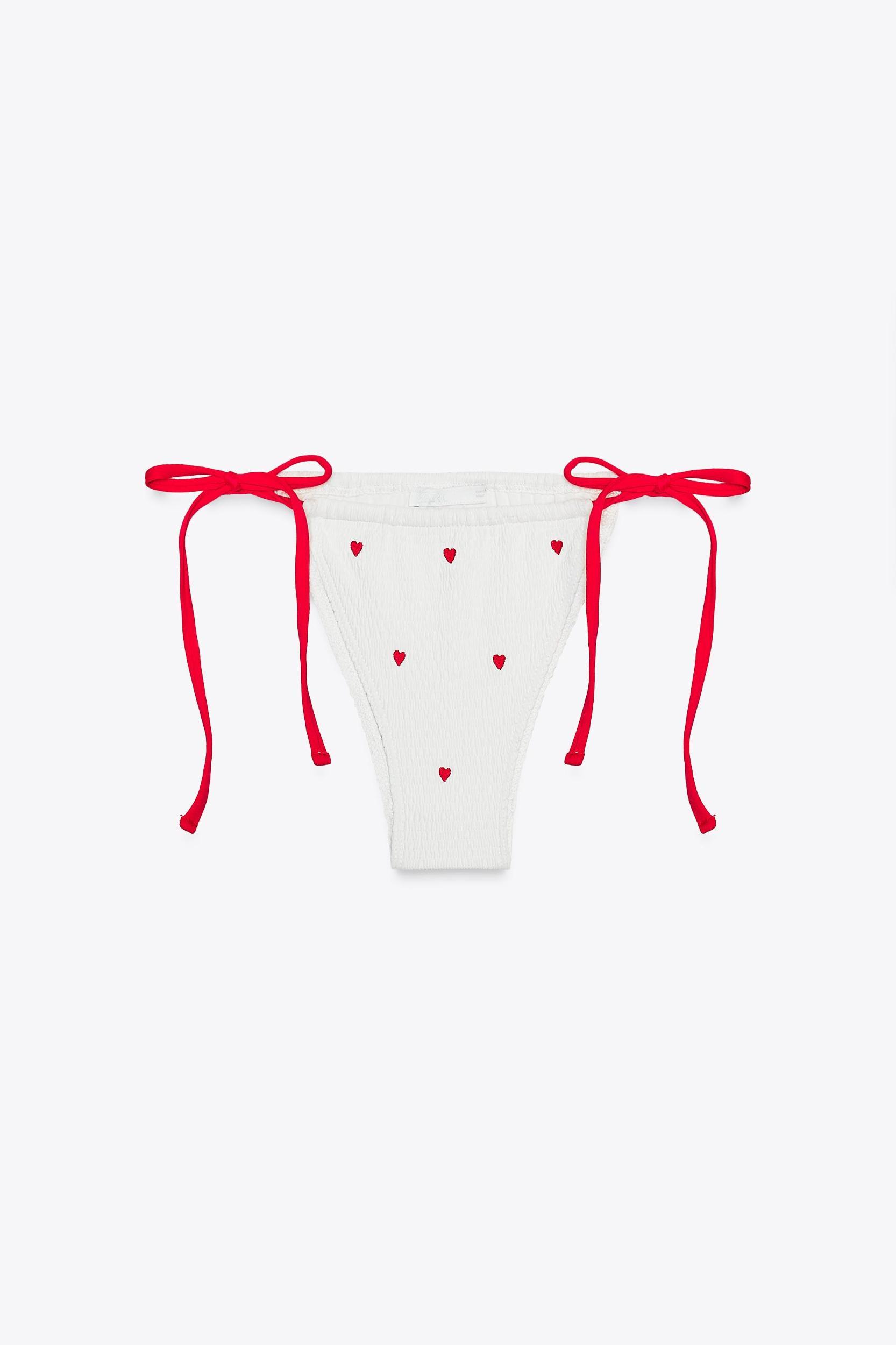 EMBROIDERED ELASTIC BIKINI BOTTOMS Product Image