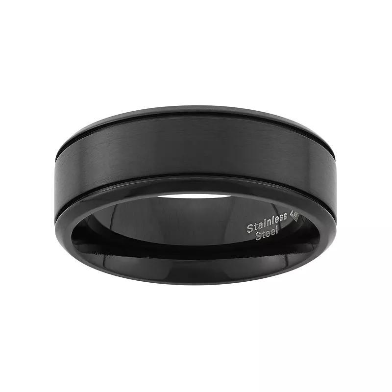 Black Ion-Plated Stainless Steel Wedding Band - Men, Men's, Size: 9.50 Product Image