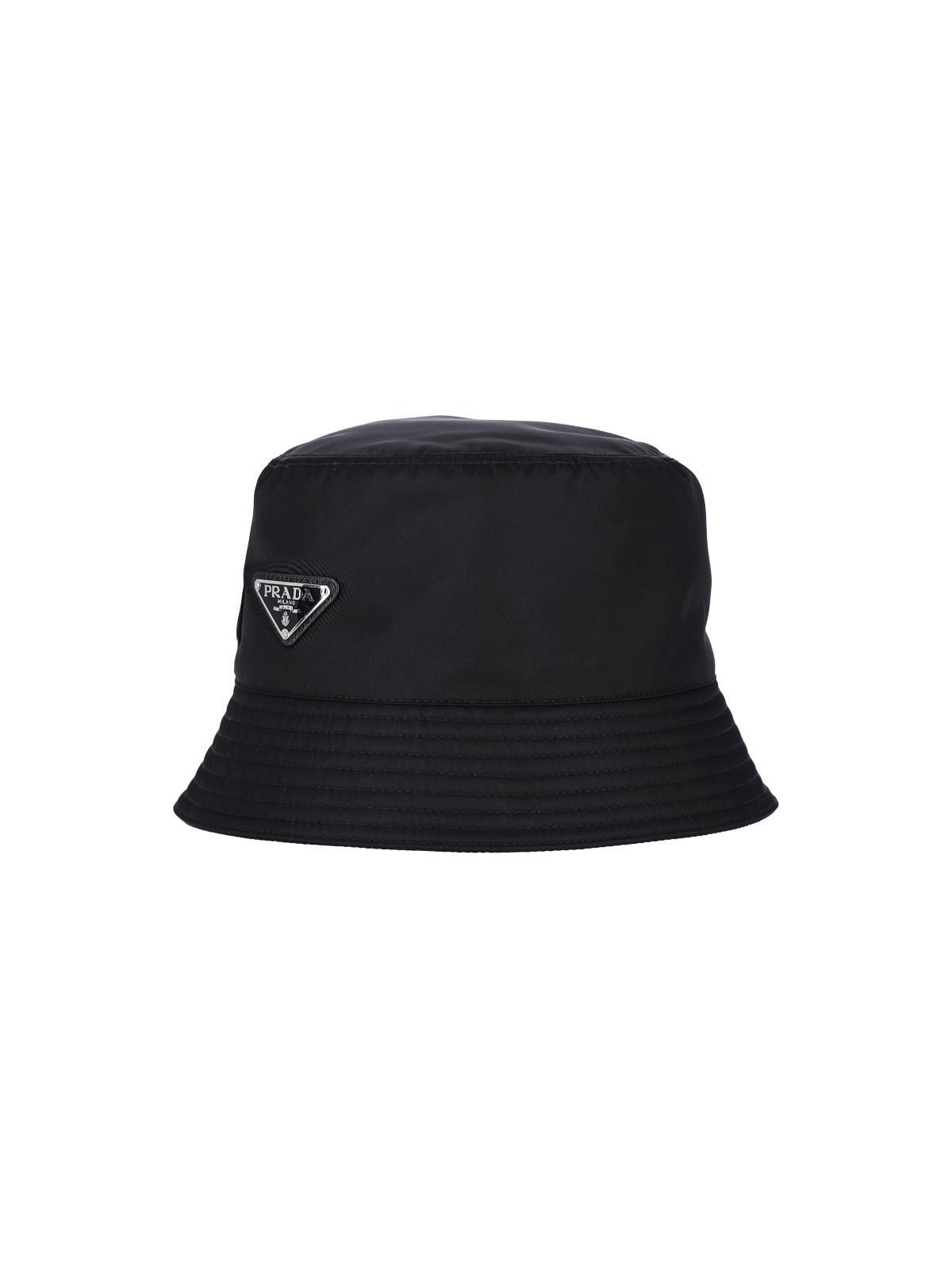 PRADA Logo Bucket Hat In Black   Product Image