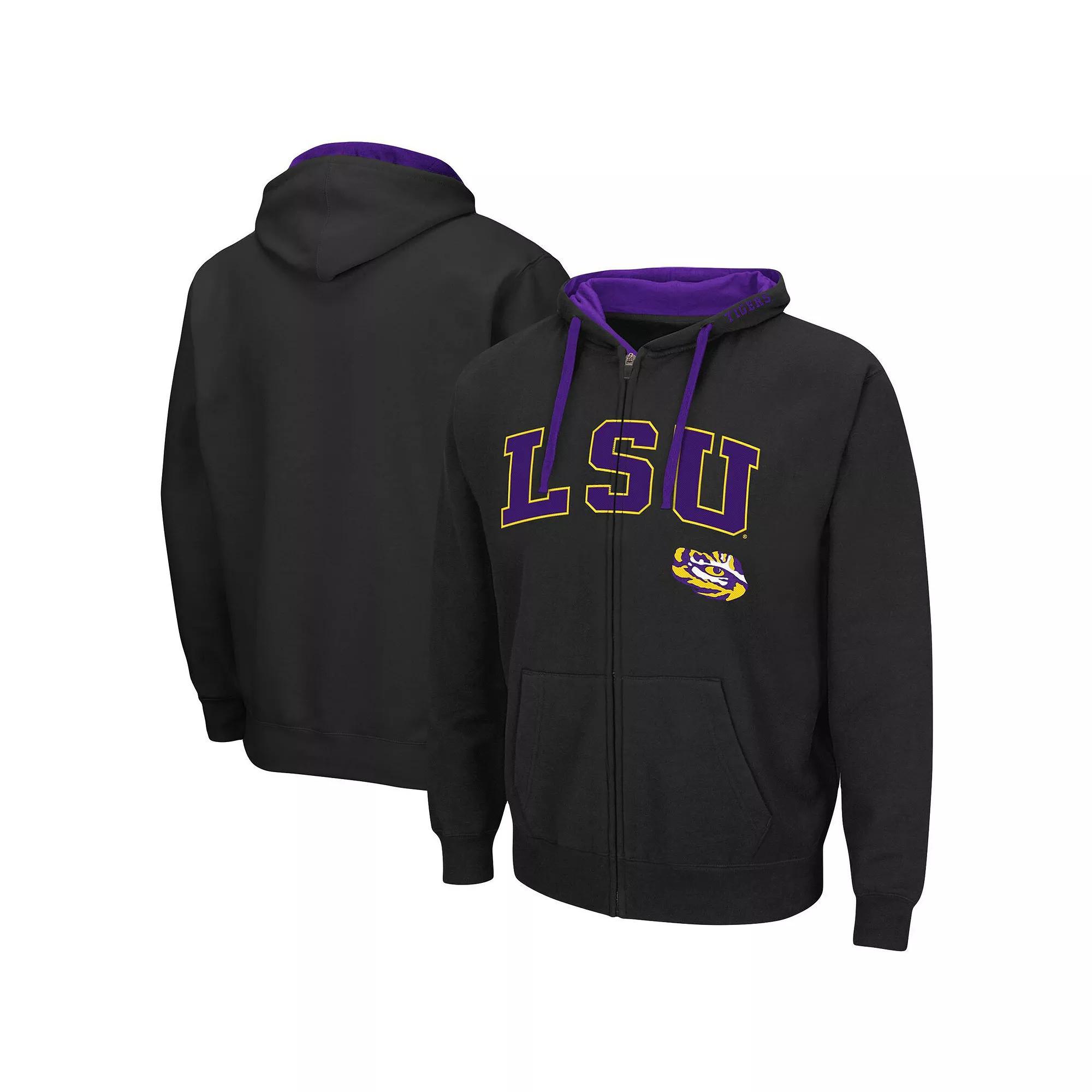 Men's Colosseum Black LSU Tigers Big & Tall Full-Zip Hoodie, Size: 3XLT Product Image