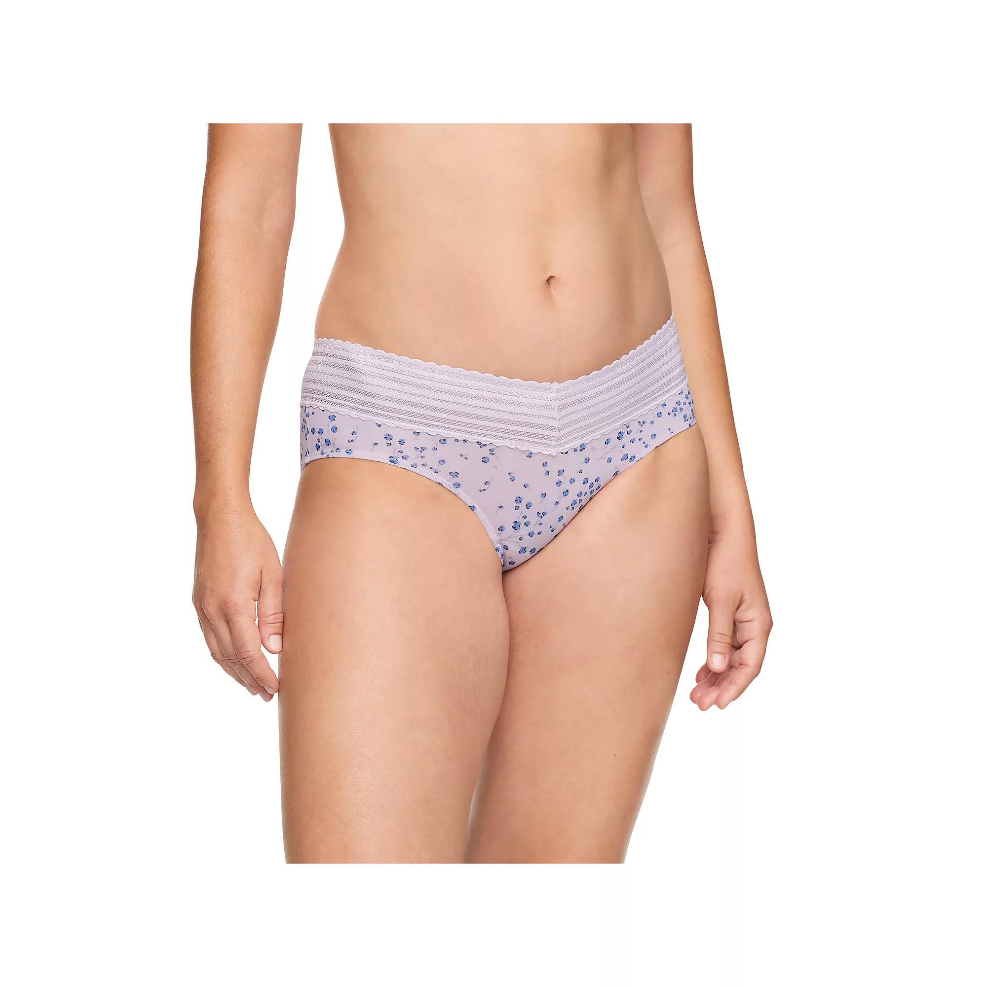 Warners No Pinching, No Problems® Dig-Free Comfort Waist with Lace Microfiber Hipster 5609J, Women's, Size: XXL, Orchid Hush Floral Product Image