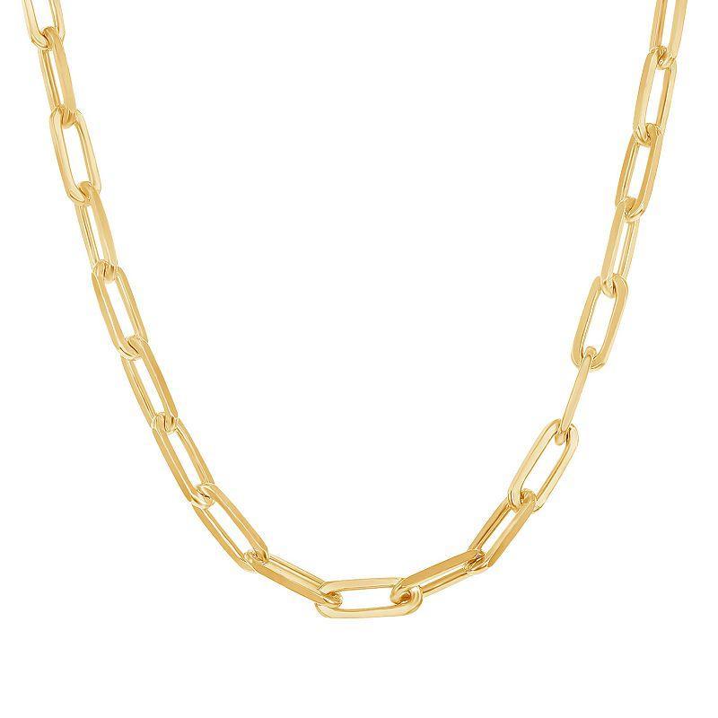 14k Gold Over Silver Paper Clip Chain Necklace - 18 in., Women's, Size: 18", Gold Tone Product Image