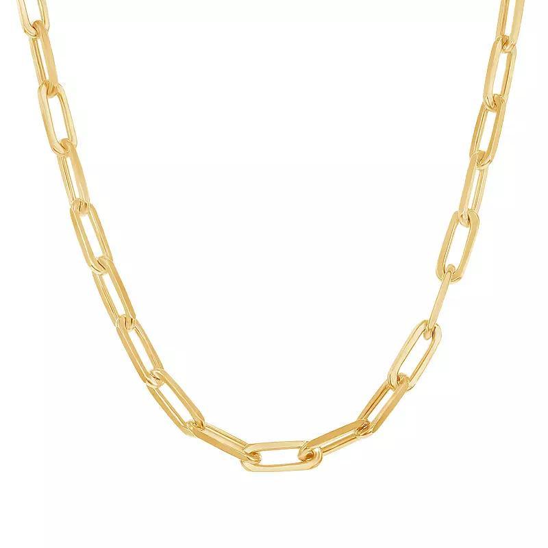 14k Gold Over Silver Paper Clip Chain Necklace - 18 in., Women's, Size: 18", Gold Tone Product Image