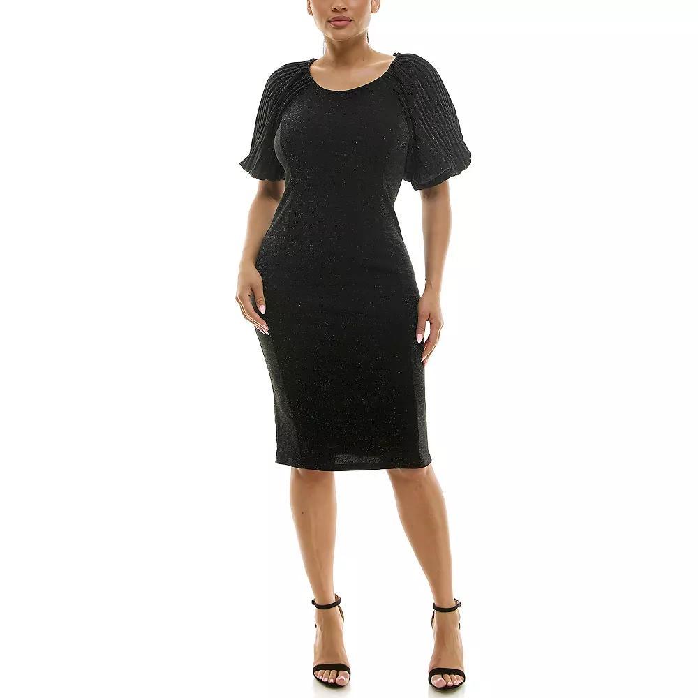 Women's Nina Leonard Puff Sleeve Sheath Dress, Size: Small, Deep Red Product Image