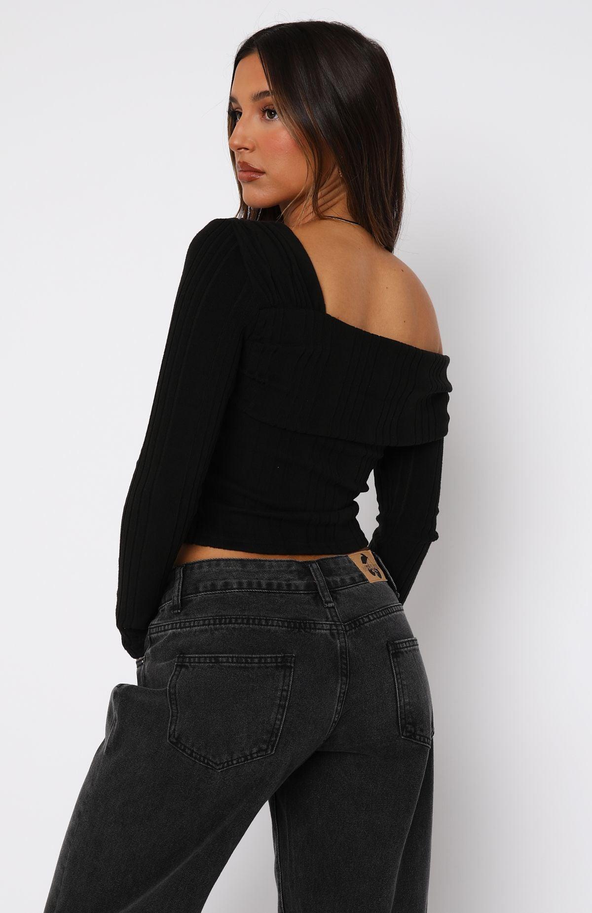 Hanging With You Long Sleeve Top Black Product Image