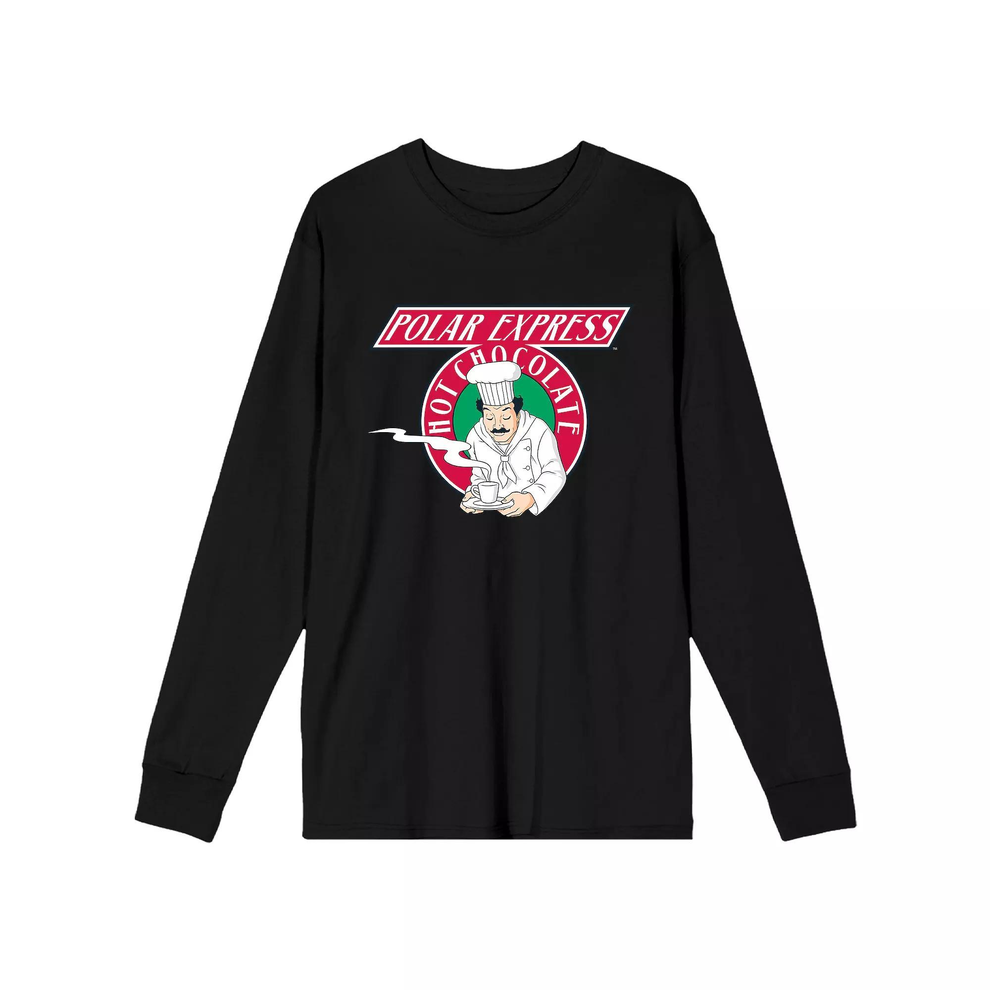 Men's Polar Express Hot Chocolate Long Sleeve Tee, Size: XL, Black Product Image
