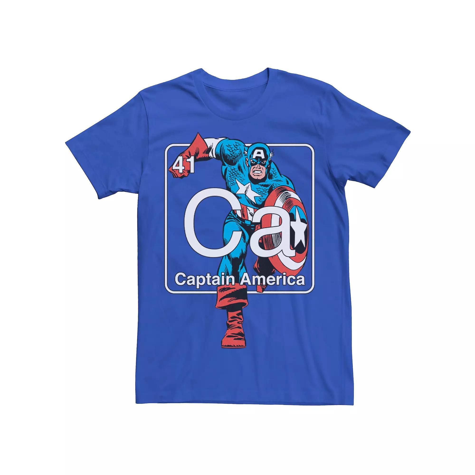 Men's Marvel Avengers Captain America Element Tee, Size: Large, Royal Product Image