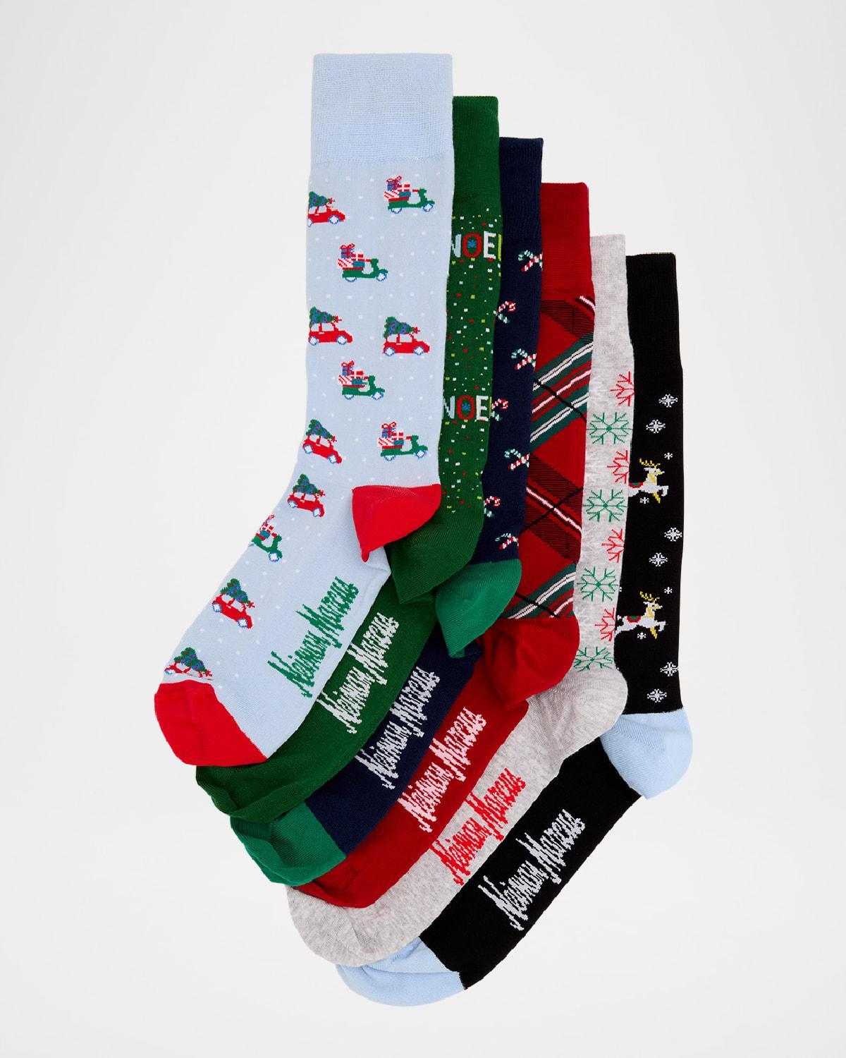 Men's Holiday Plaid 6-Pack Crew Socks Product Image