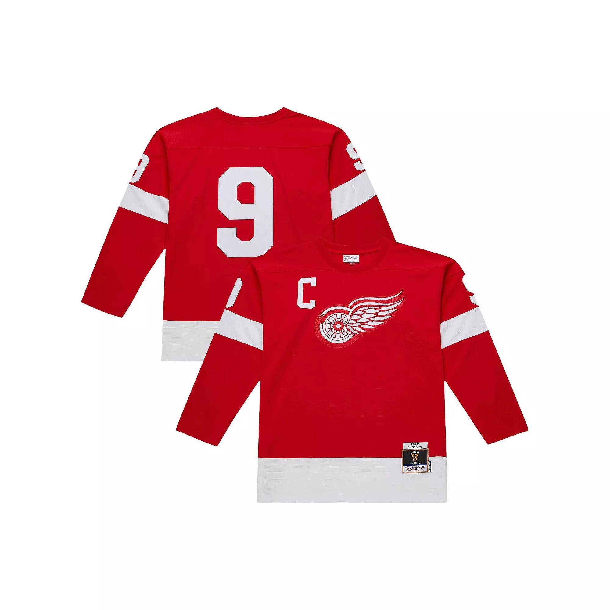 Men's Gordie Howe Scarlet Detroit Red Wings 1960-61 Power Play Jersey, Size: 5XL Product Image