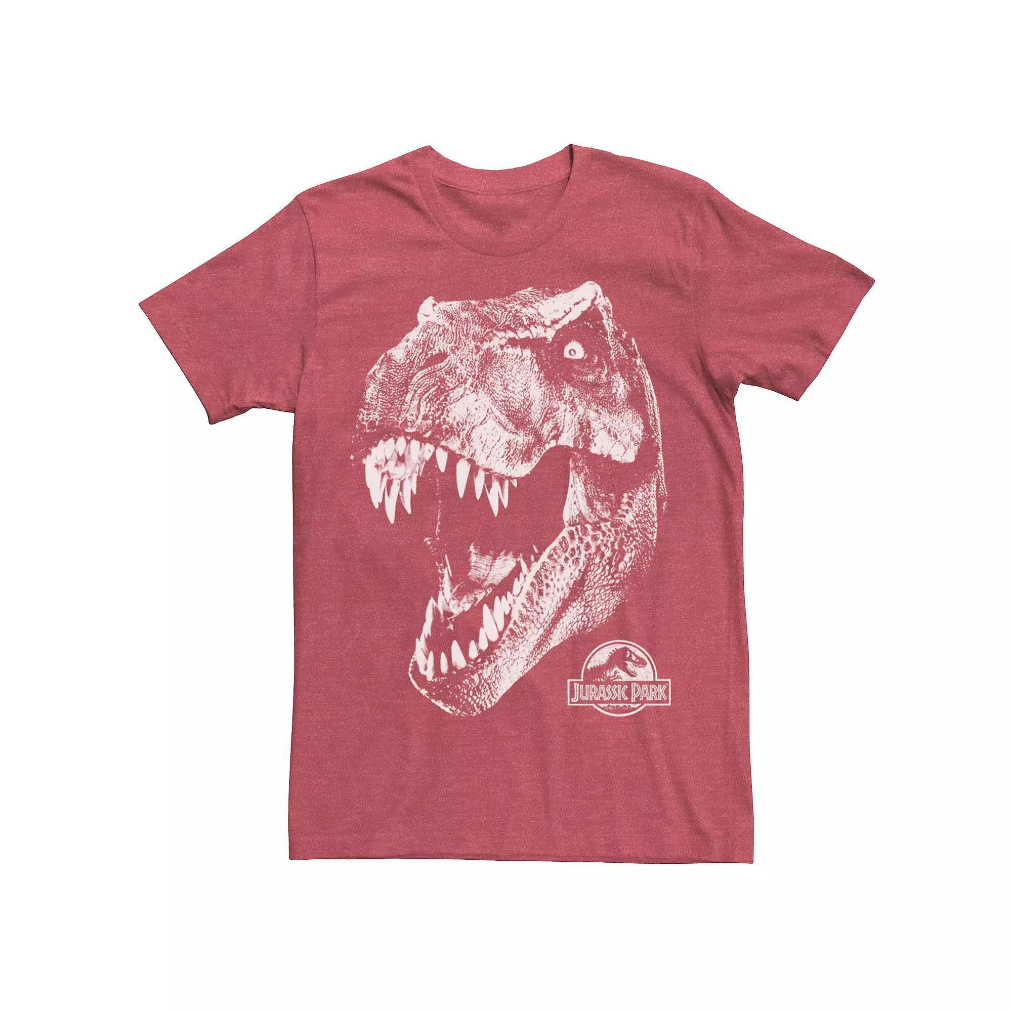 Men's Jurassic Park T-Rex White Head Roaring Tee, Size: Medium, Navy Grey Product Image