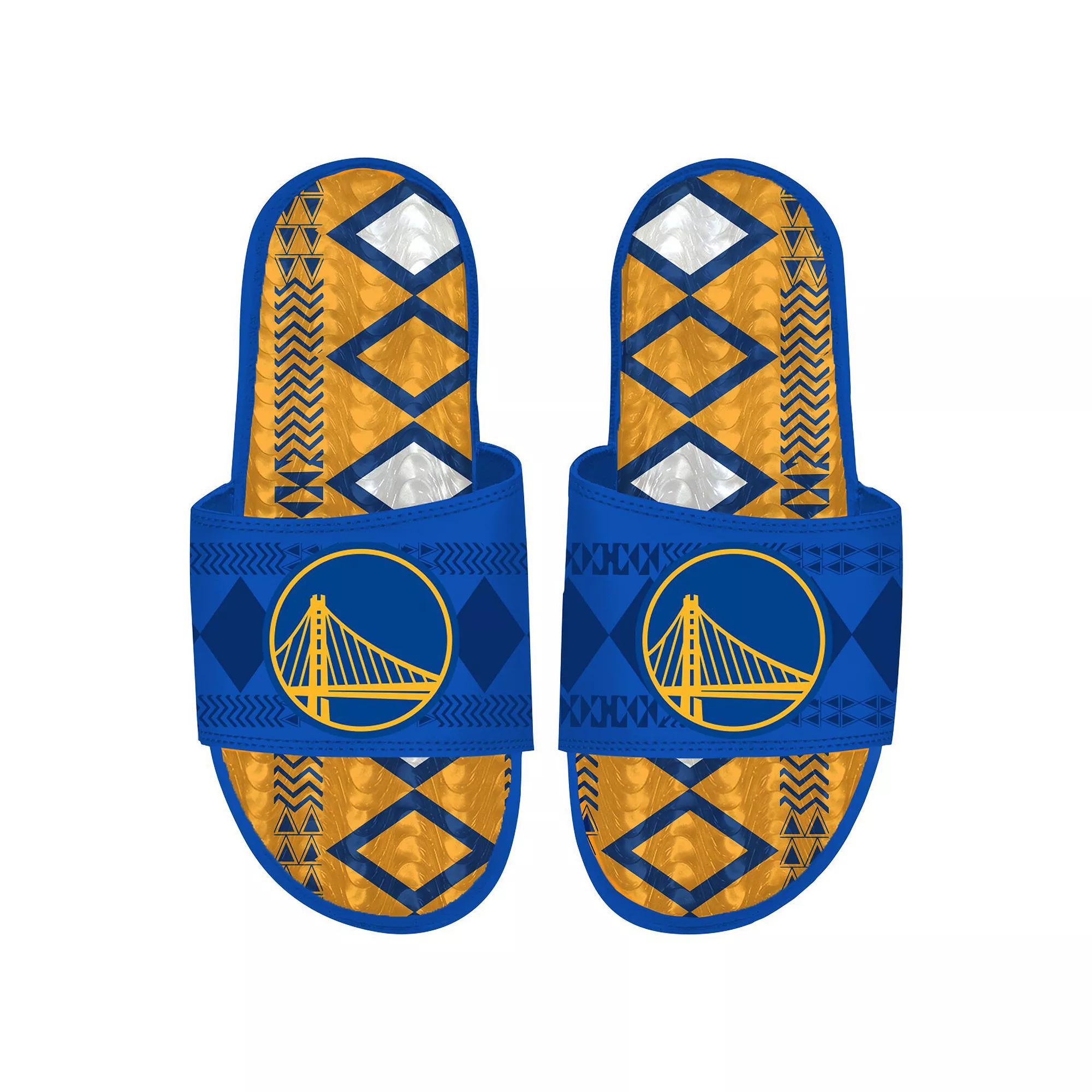Men's ISlide Royal Golden State Warriors Shooting Touch Rwanda Pattern Gel Slide Sandals, Size: 12, Blue Product Image