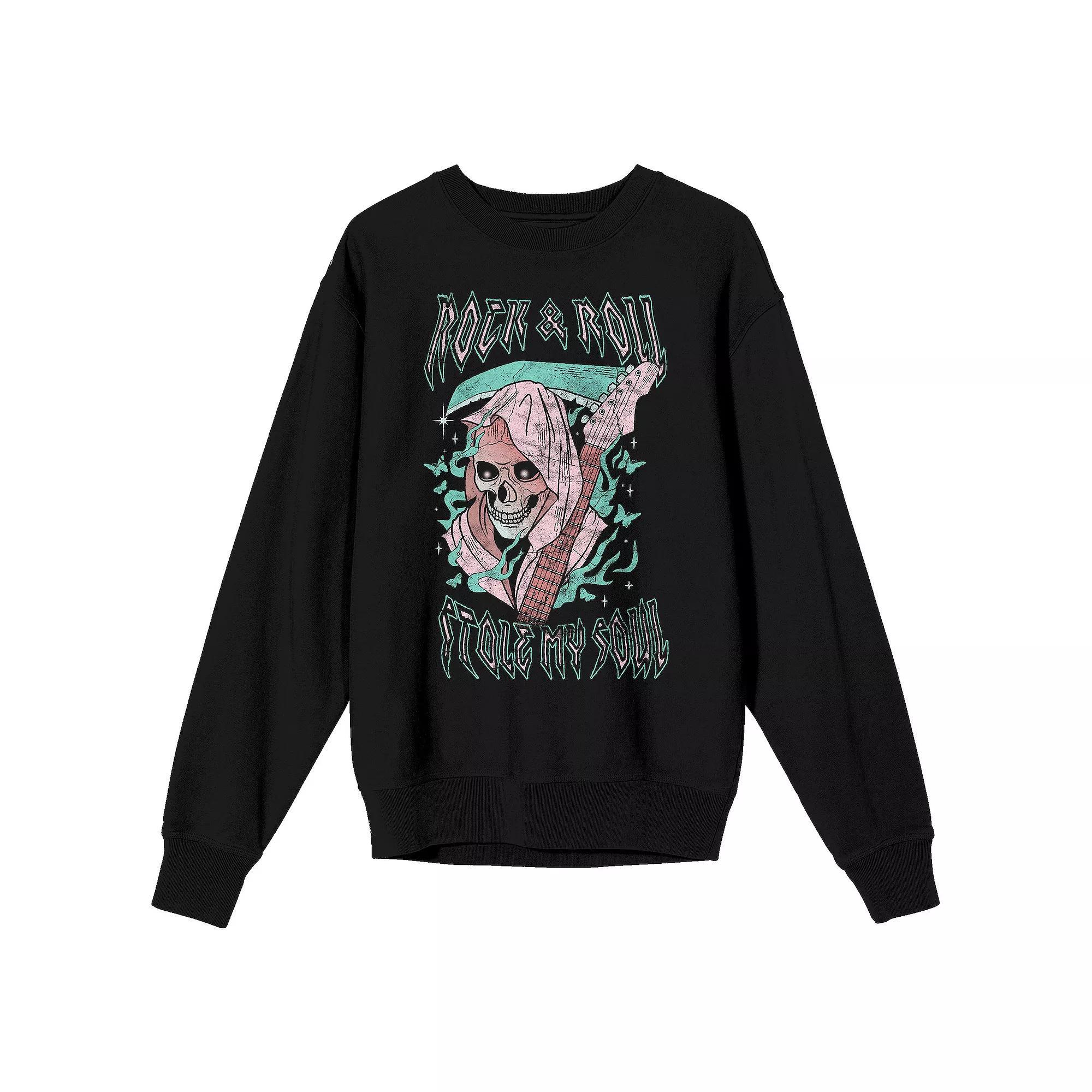 Men's Grim Reaper "Rock & Roll Stole My Soul" Vintage Graphic Tee, Size: Large, Black Product Image